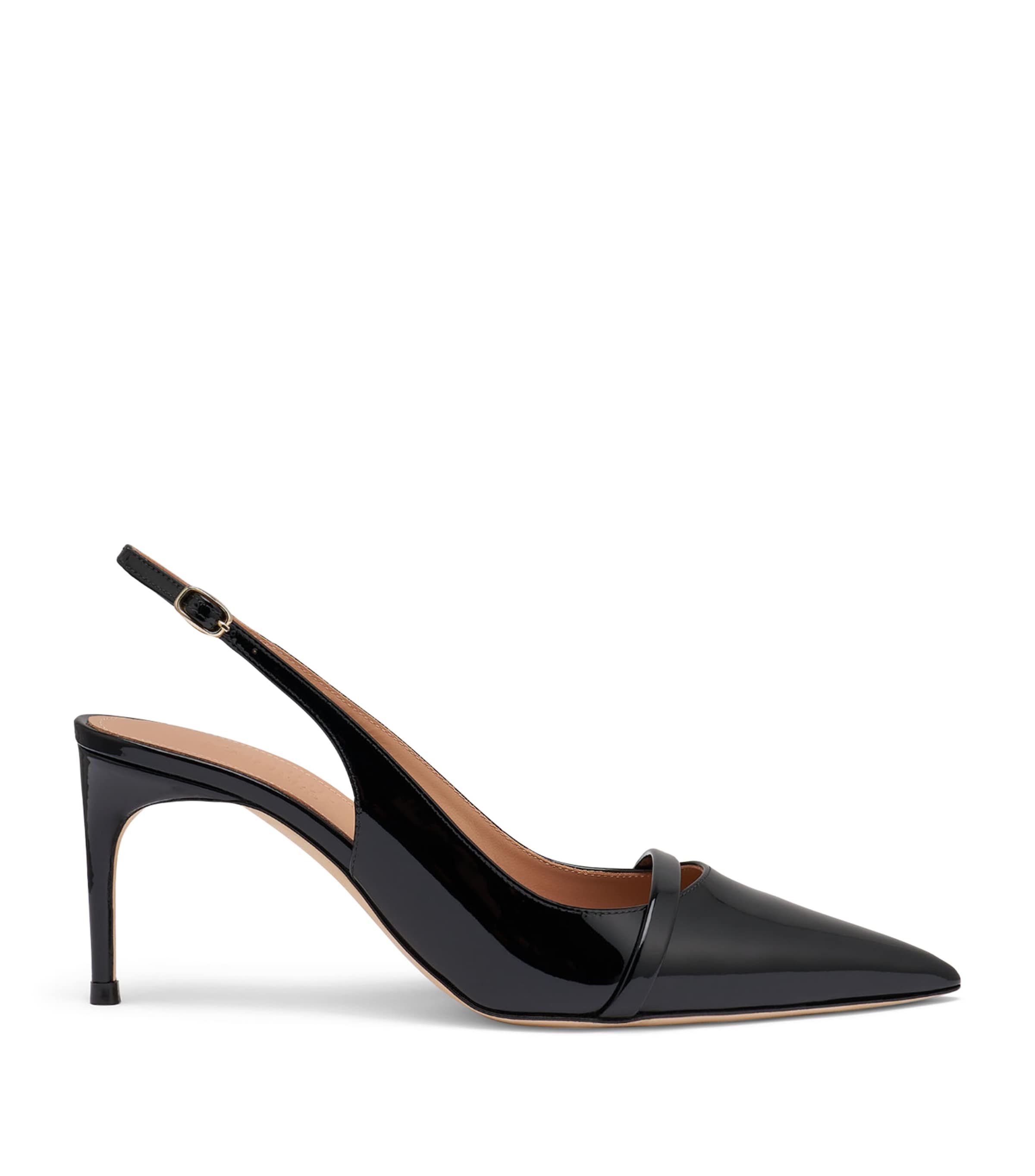 Malone Souliers Patent Leather Schiffer Slingback Pumps 70 Black