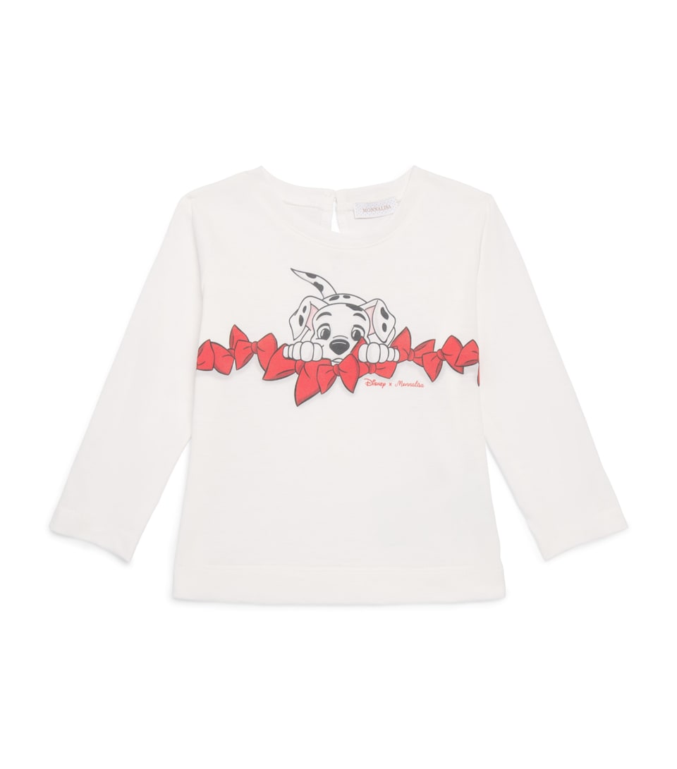 Monnalisa x Disney Cotton Dalmatian T-Shirt (6 Months-6 Years) Panna