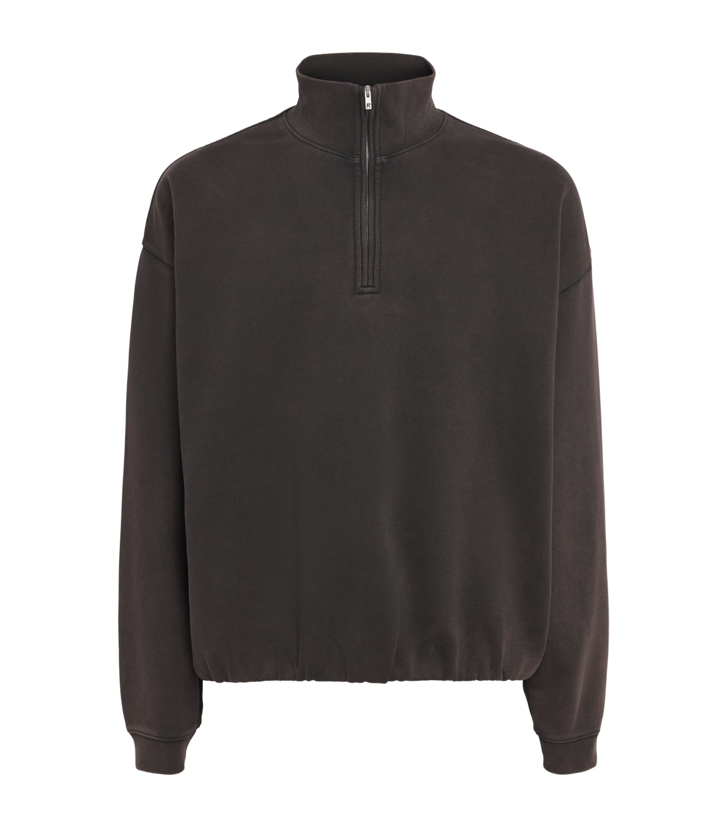 Represent Mens Cotton Initial Quarter-Zip Sweatshirt Coffee