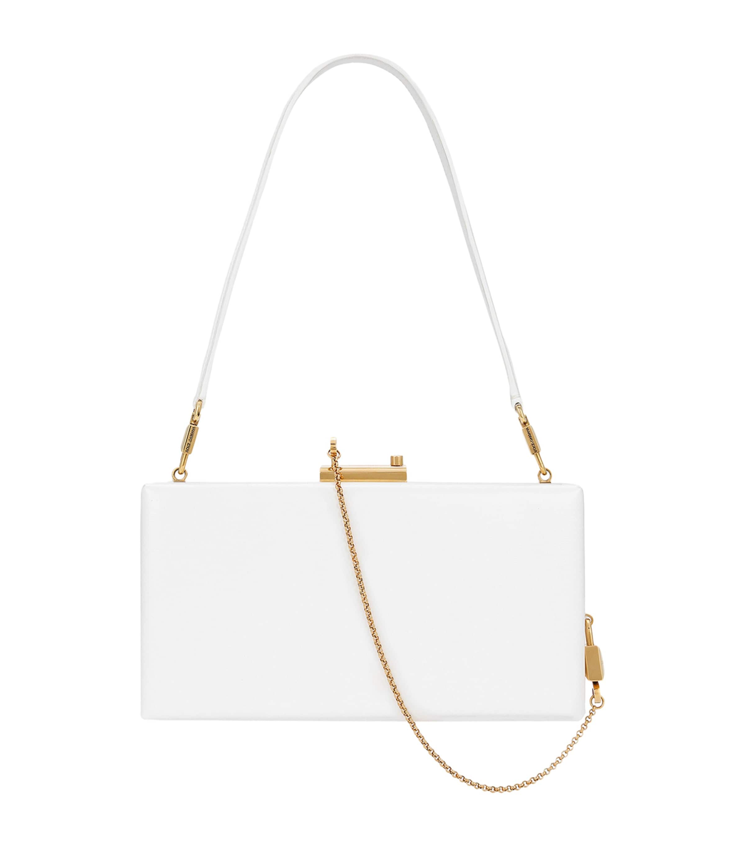 Dolce&Gabbana Leather Top-Handle Bag Optical White