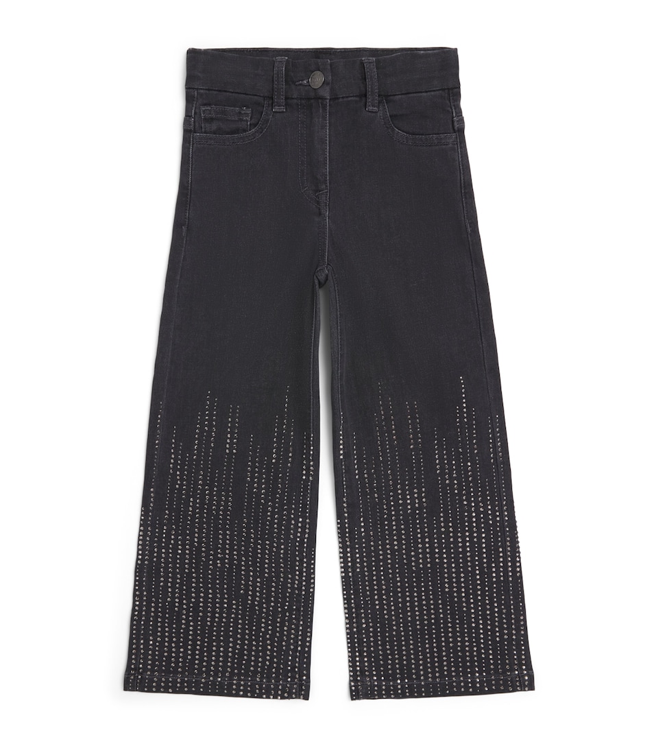 Monnalisa Rhinestone-Embellished Jeans (4-14 Years) Grigio Medio