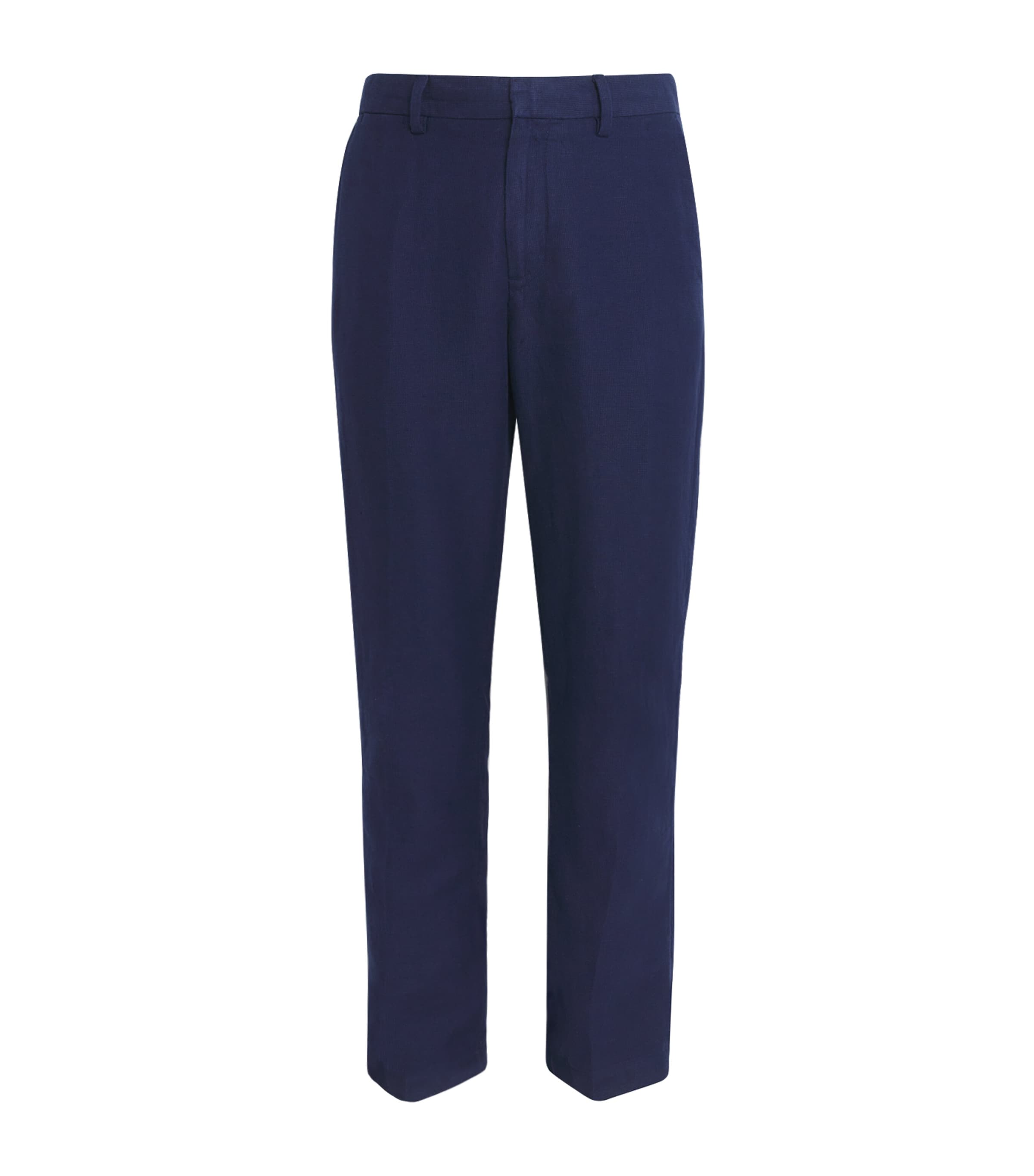Linen-Cotton Straight Trousers