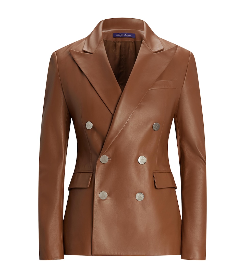 Leather Double-Breasted Blazer