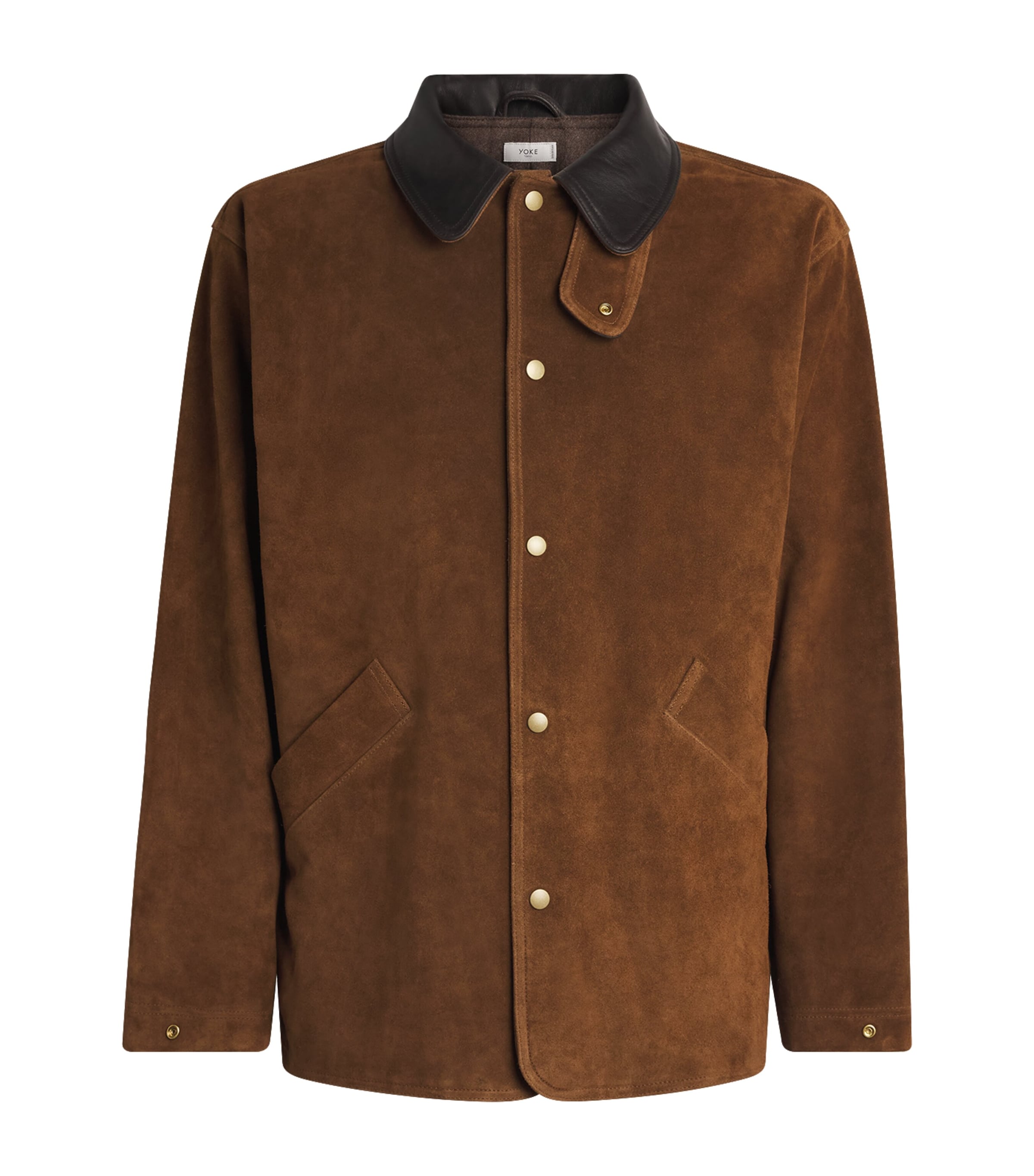 YOKE Mens Brushed Suede Jacket Brown