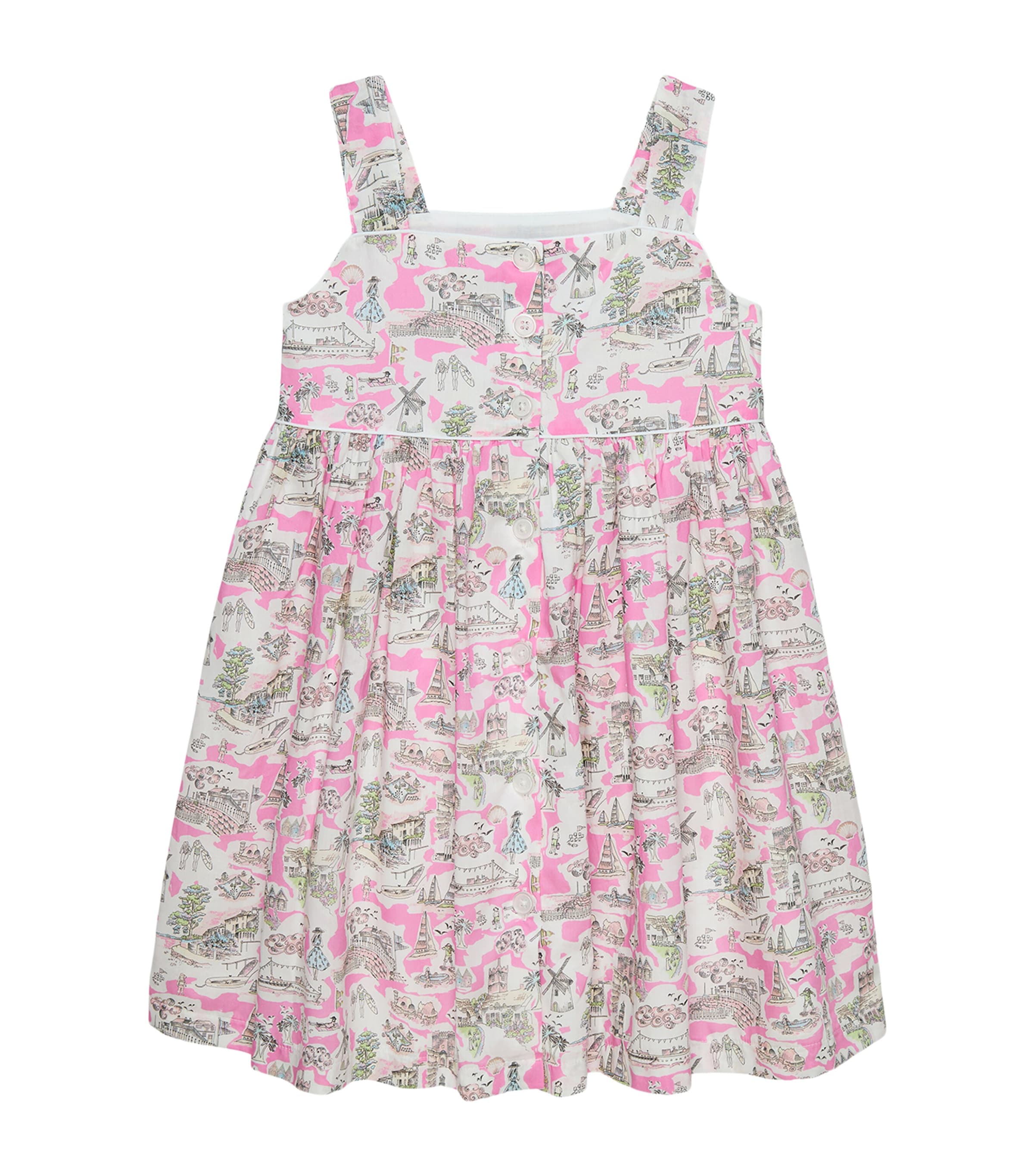 Trotters Liberty Print Dress (2-5 Years) Bright Pink Holiday
