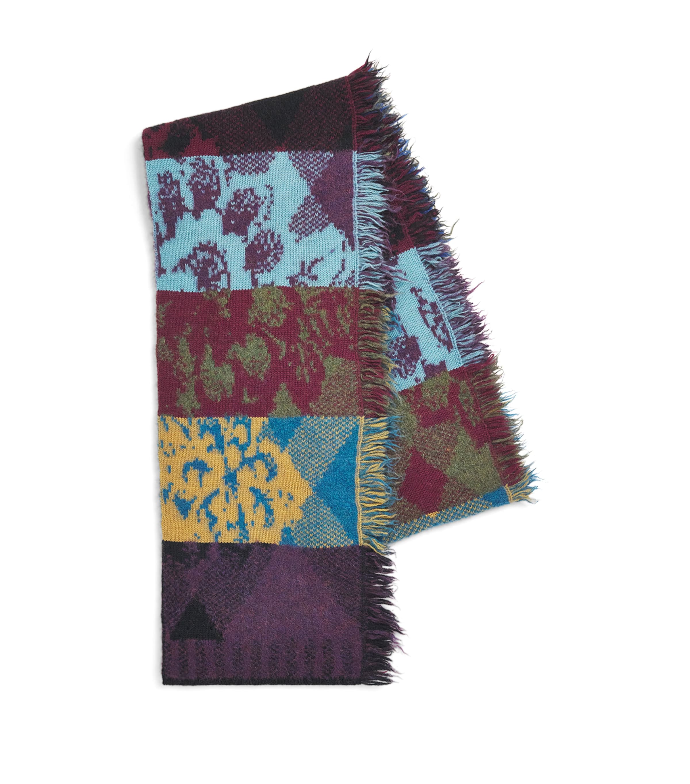 DRIES VAN NOTEN Wool-Blend Patchwork Scarf