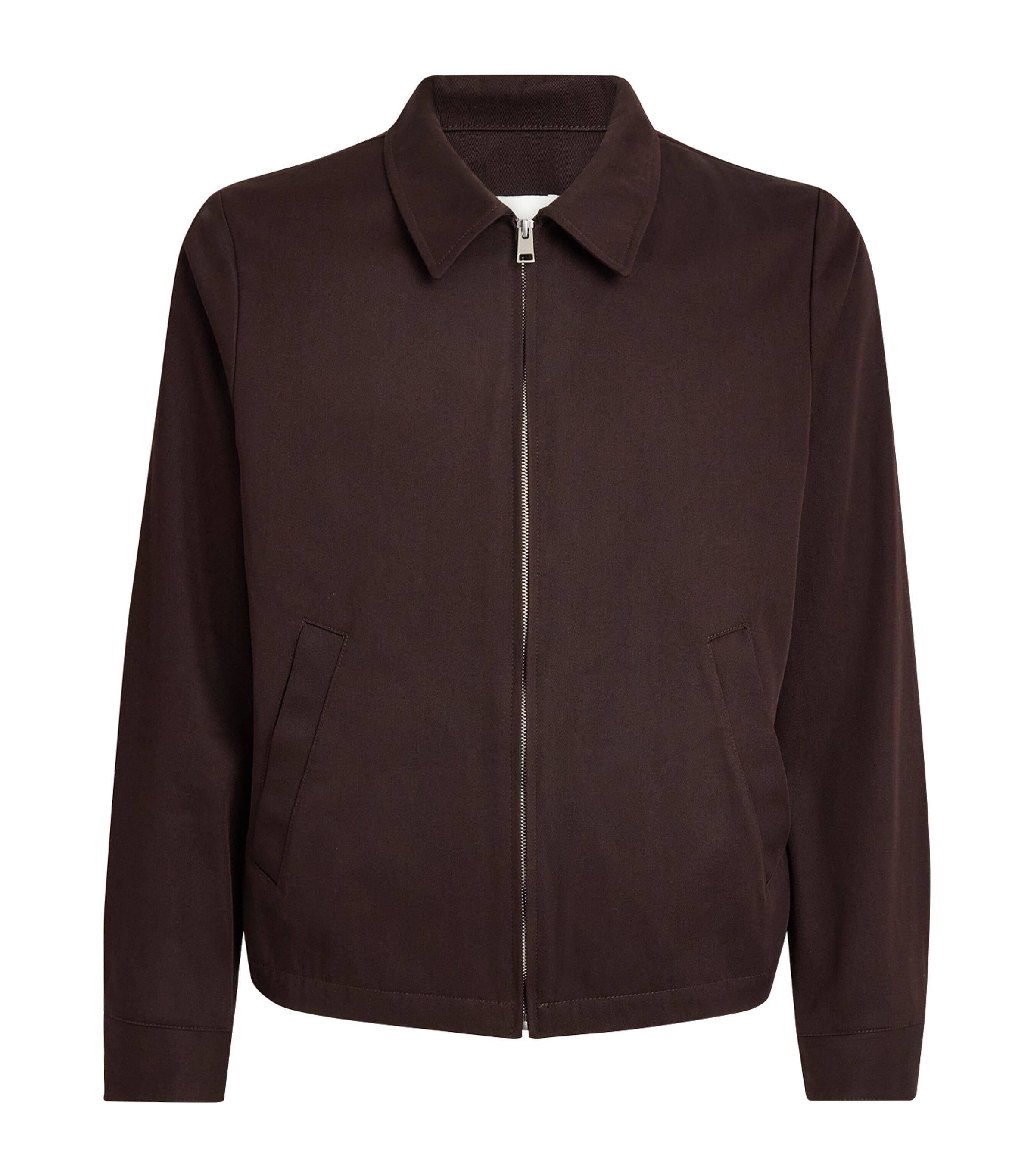 Sandro Paris Mens Cotton Collared Jacket Chocolate