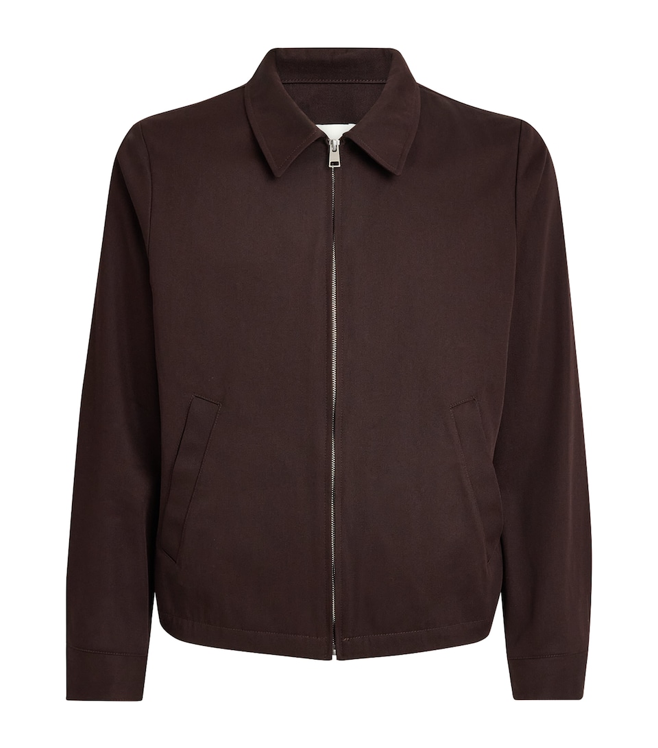 Sandro Paris Mens Cotton Collared Jacket Chocolate