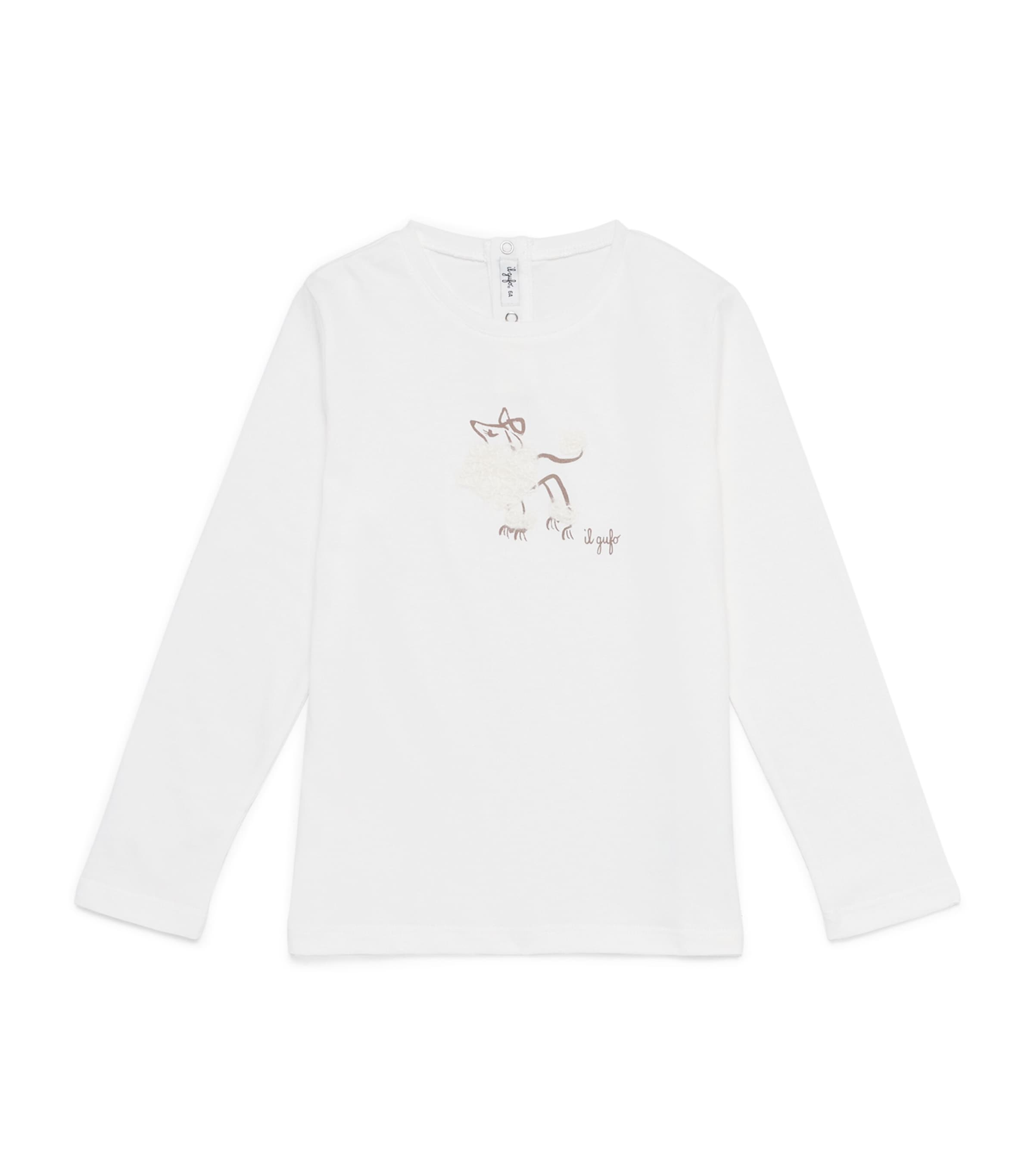 Cotton Embroidered Poodle Long-Sleeve T-Shirt (6 Years)