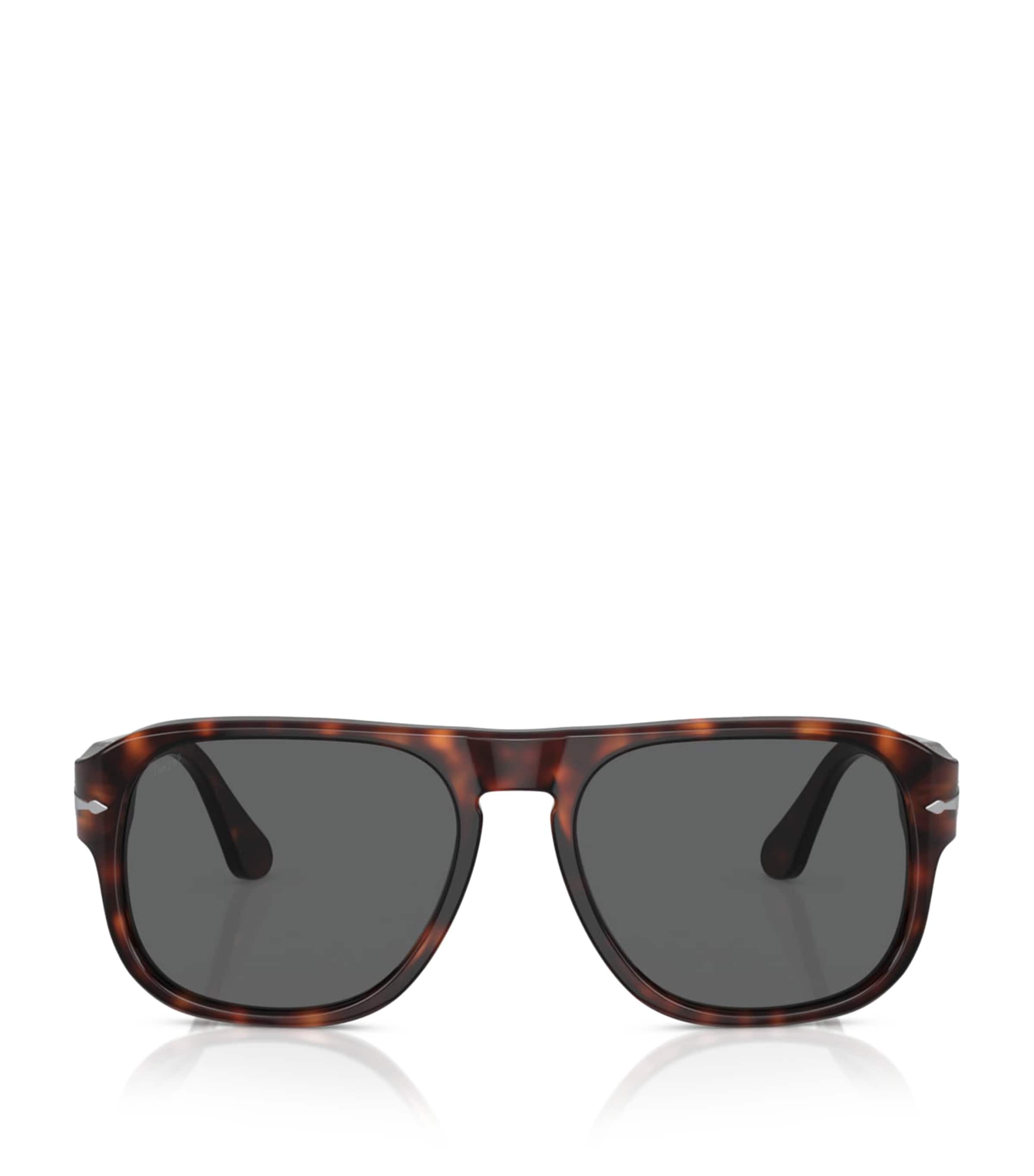 Persol Jean Rectangle Pilot Sunglasses Brown
