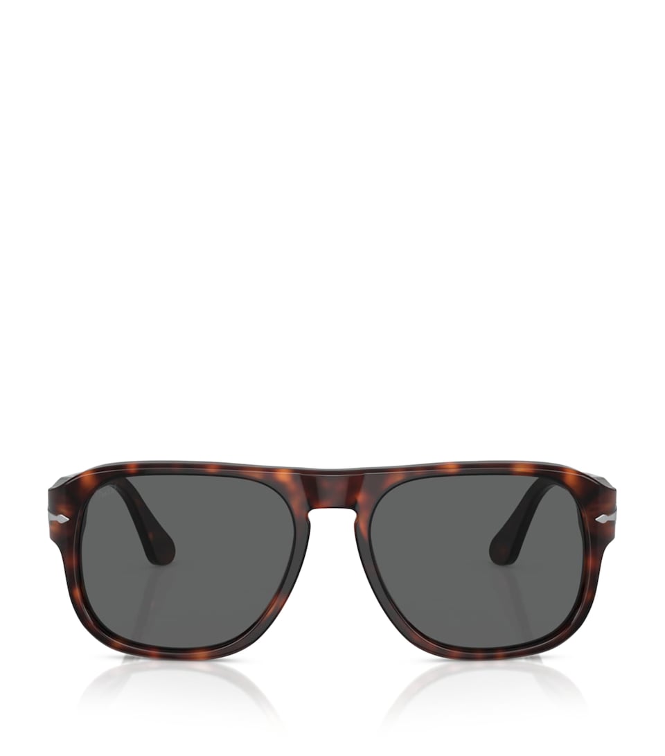 Persol Jean Rectangle Pilot Sunglasses Brown