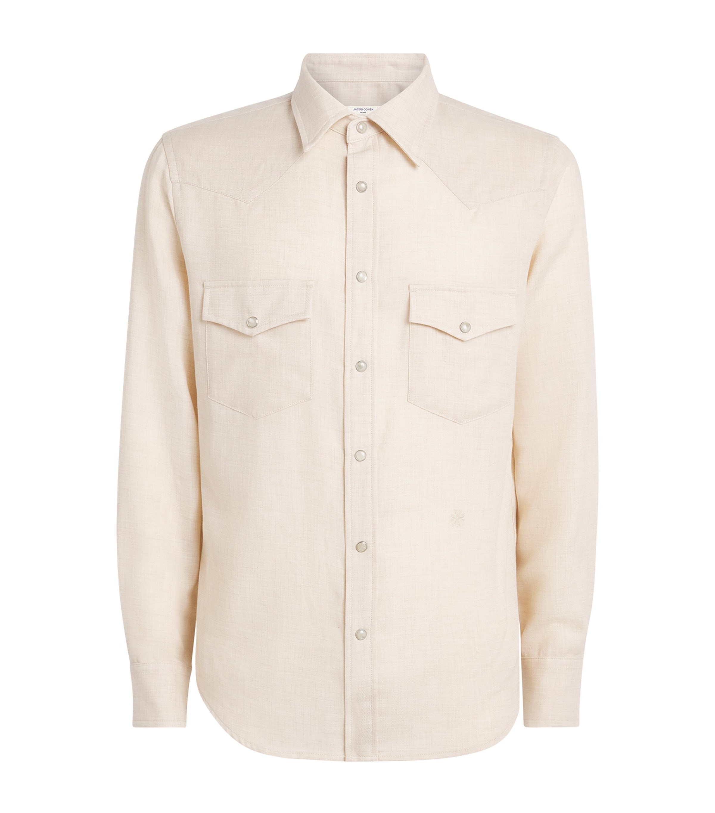 Jacob Cohën Mens Cotton-Cashmere Batavia Western Shirt Rose Butter