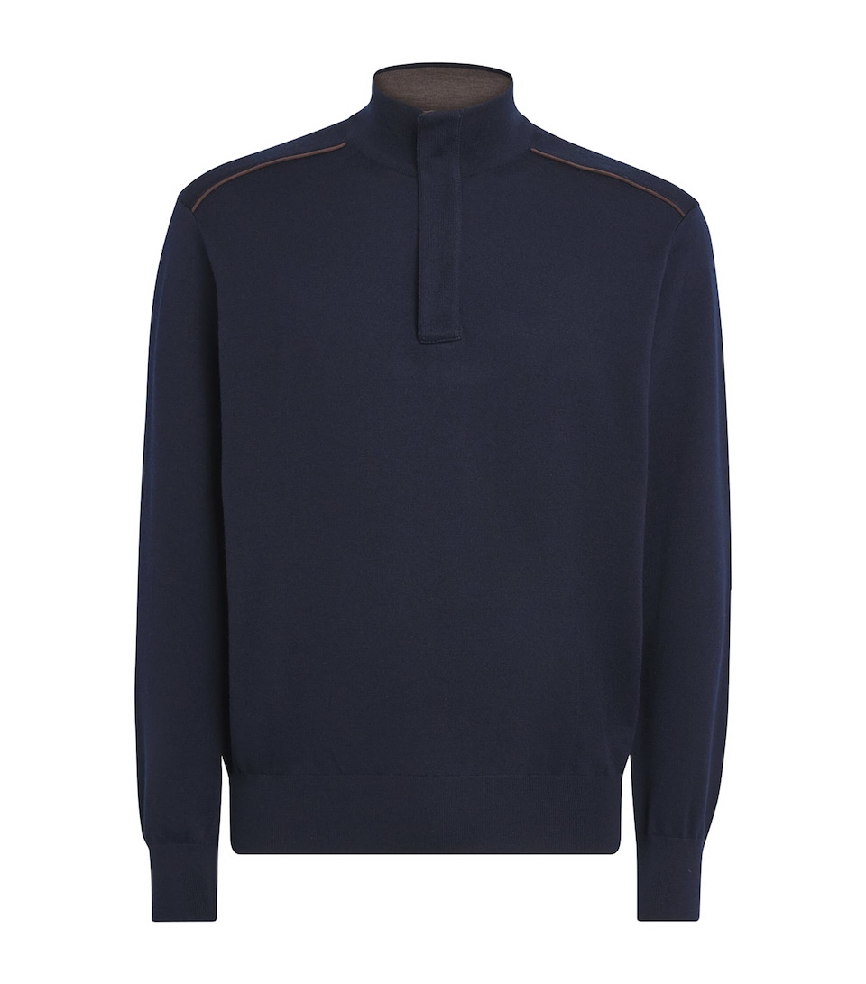 Paul & Shark Mens Virgin Wool High-Neck Sweater Blue