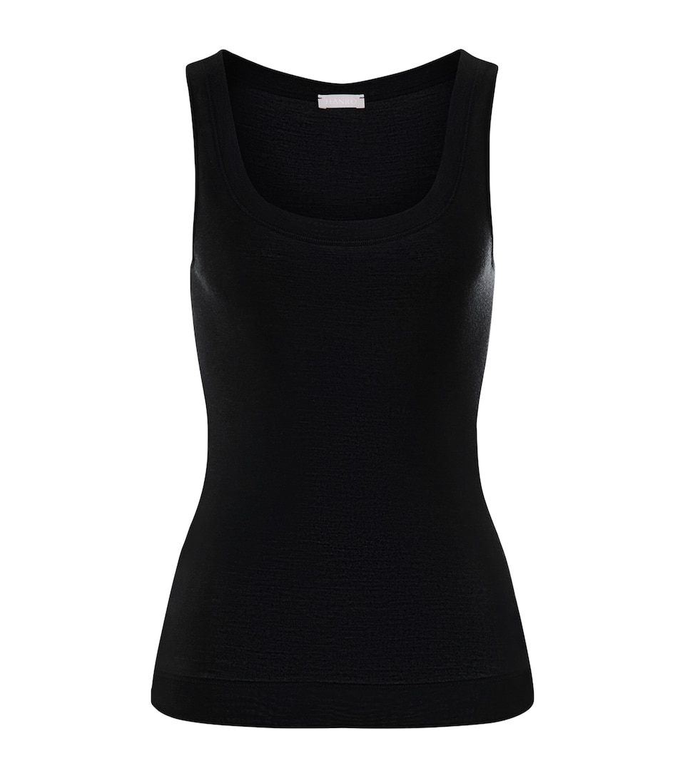 Hanro Womens Silk-Cashmere Tank Top Black
