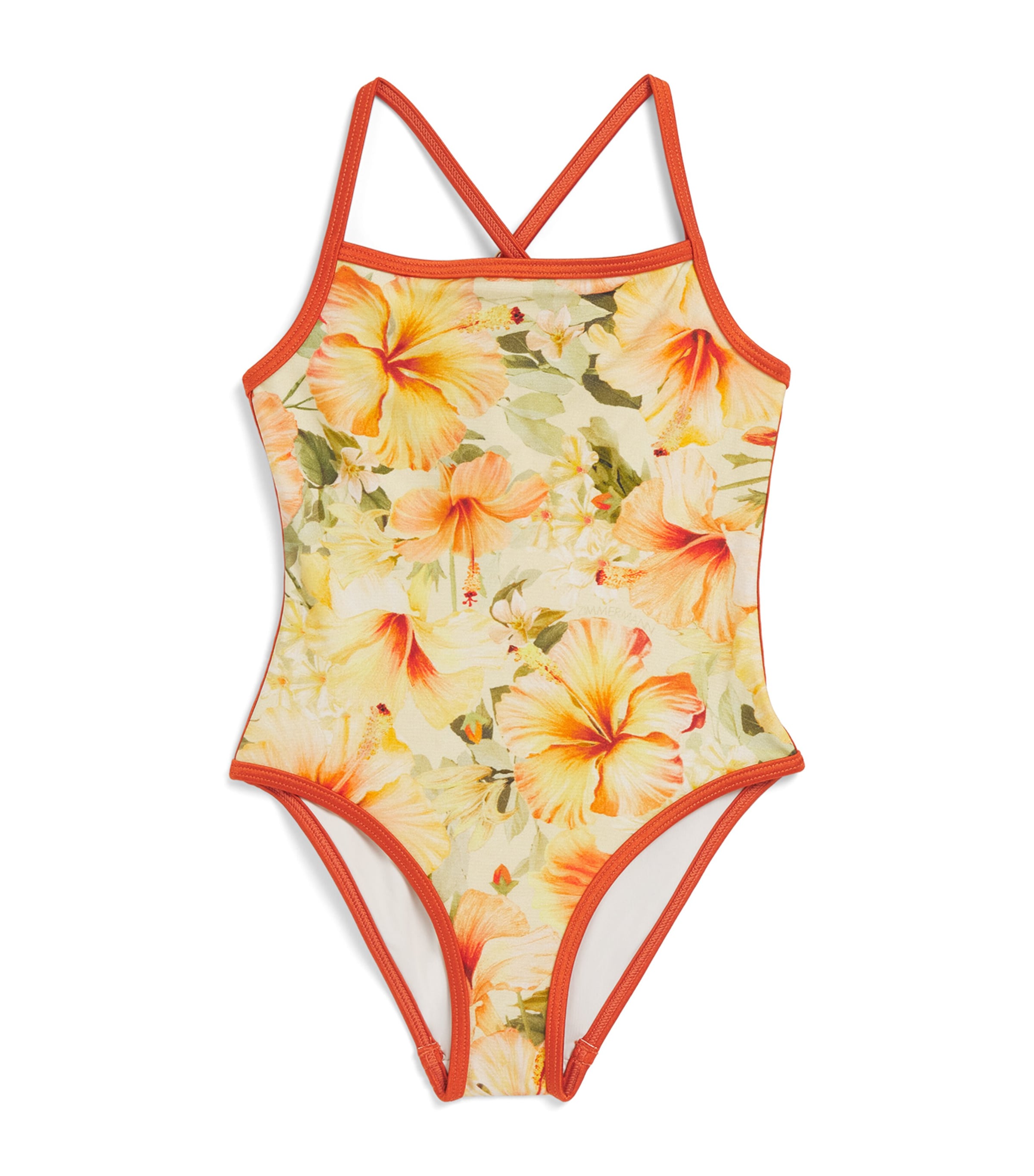 Zimmermann Kids Floral Mahon Swimsuit (2-12 Years) Mango Hibiscus