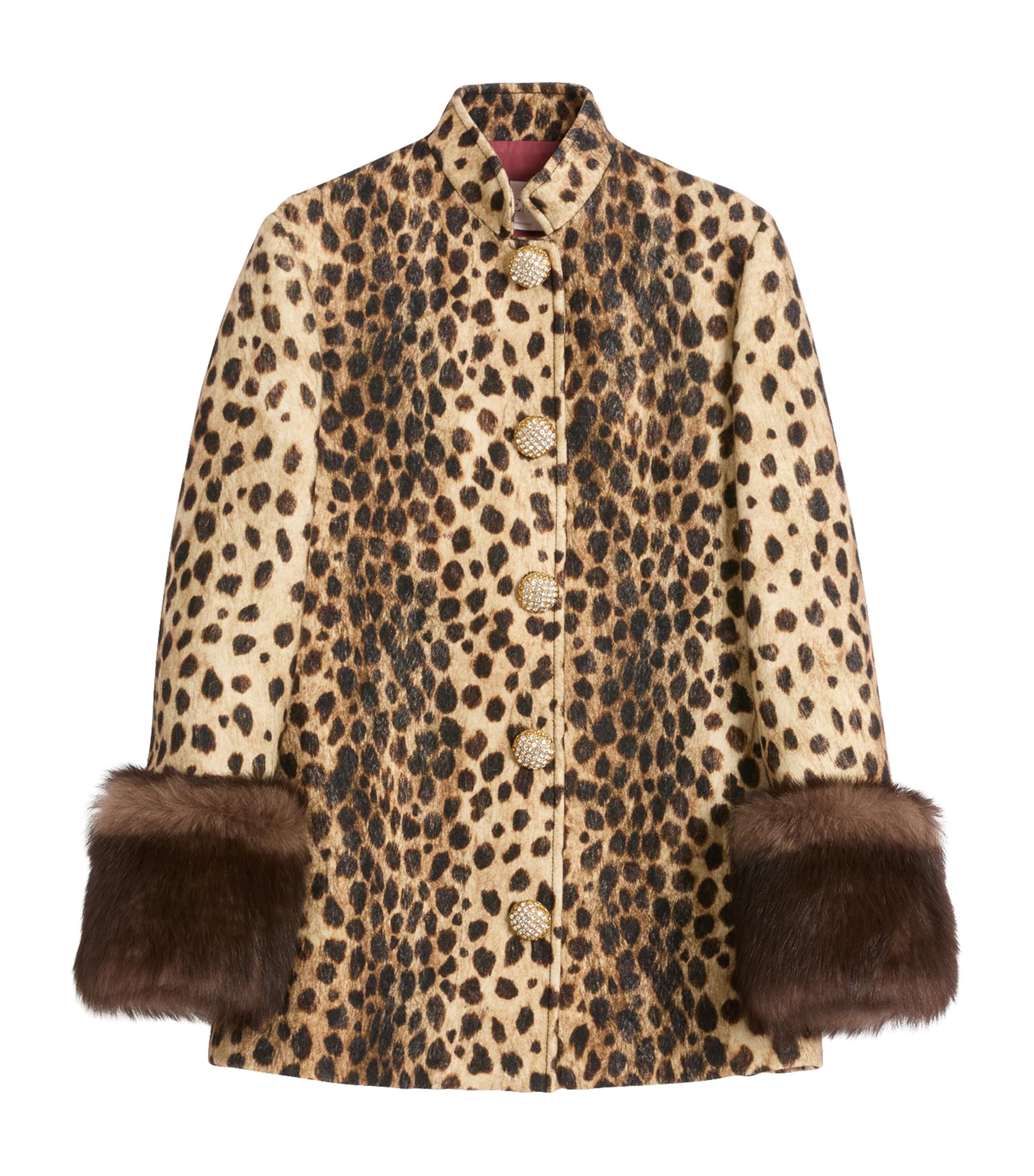 Wool Animal Print Coat