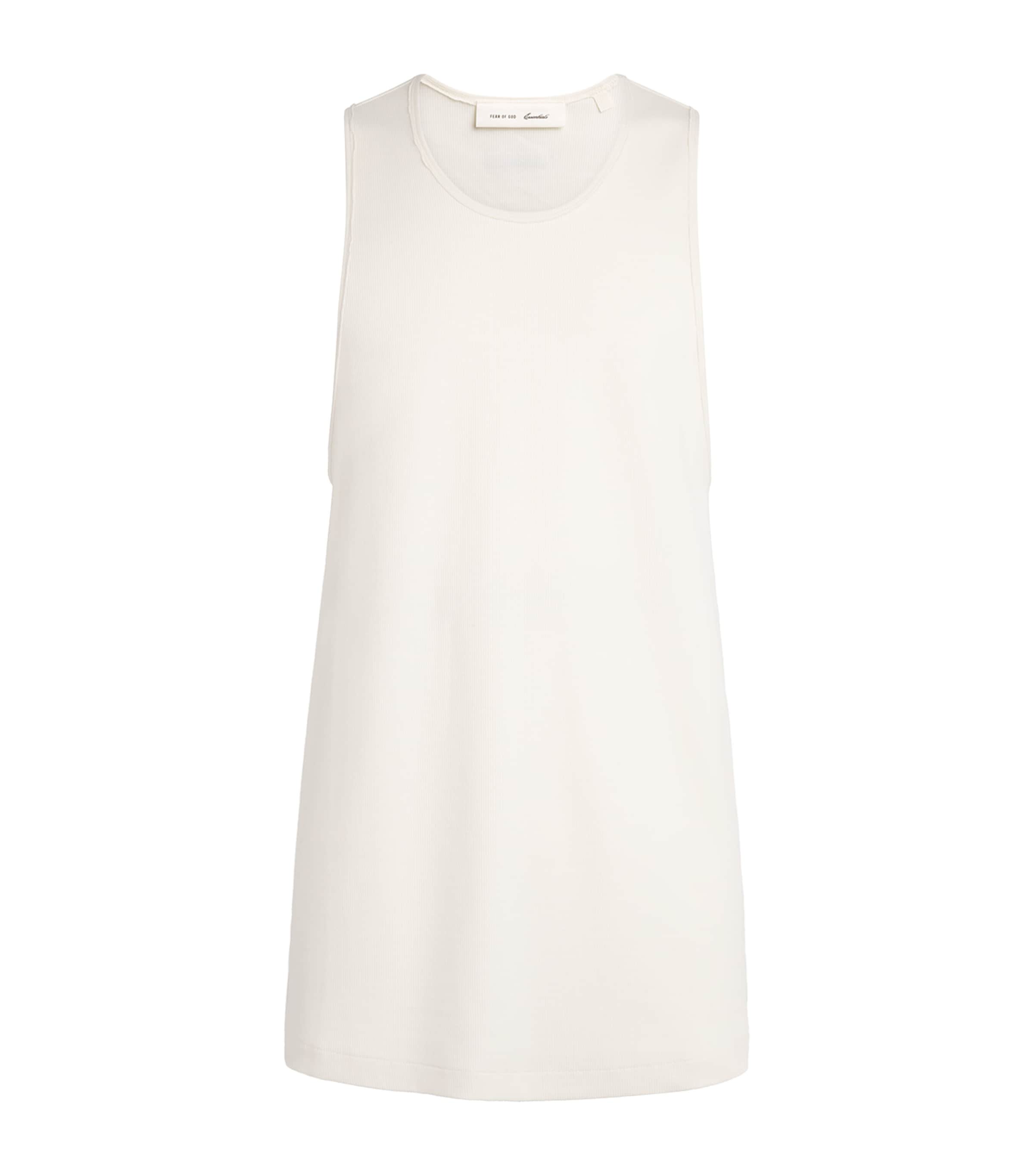 FEAR OF GOD ESSENTIALS Mens Ribbed Essential Tank Top Ivory