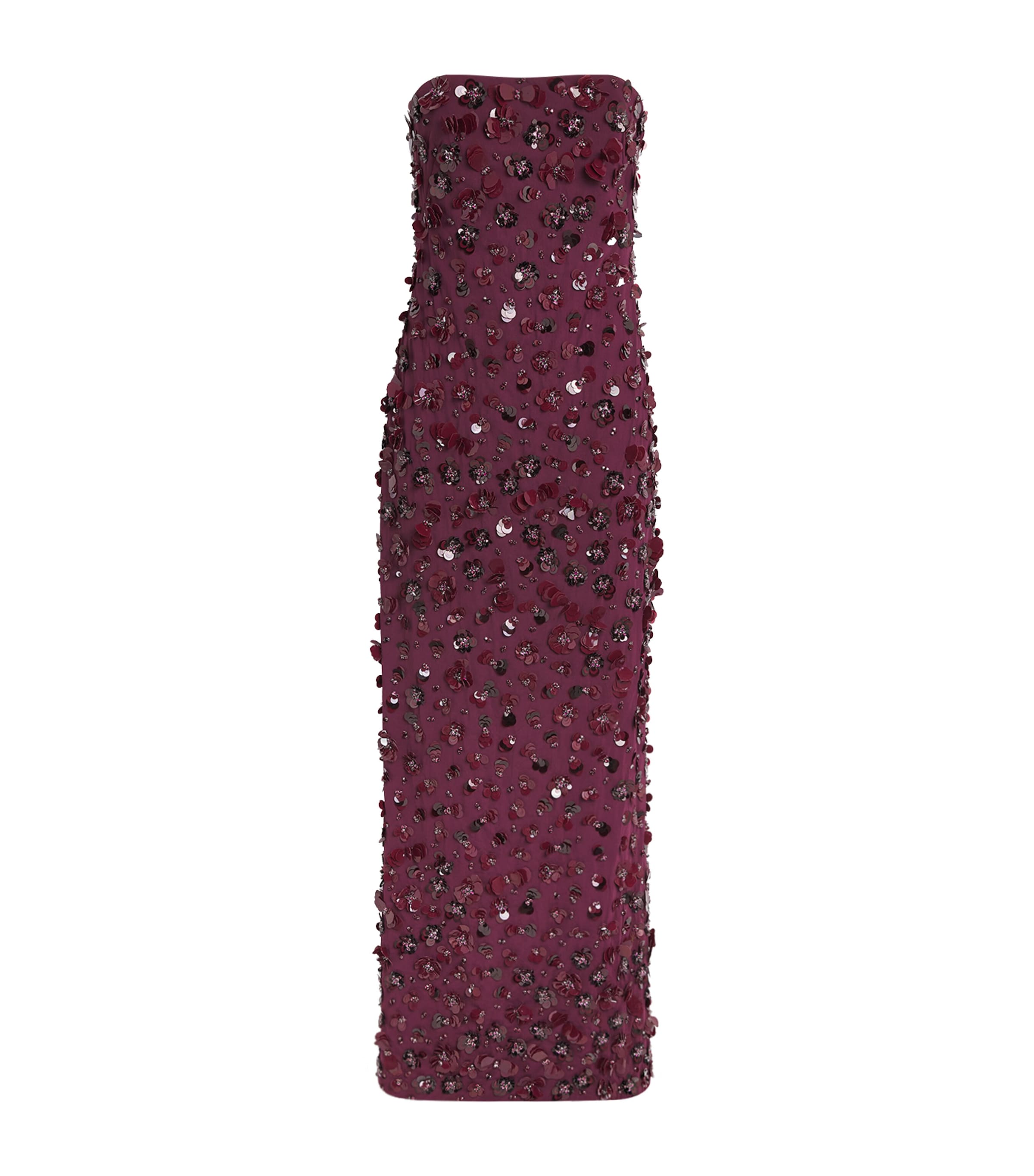 Simkhai Womens Floral Appliqué Serafina Gown Fig