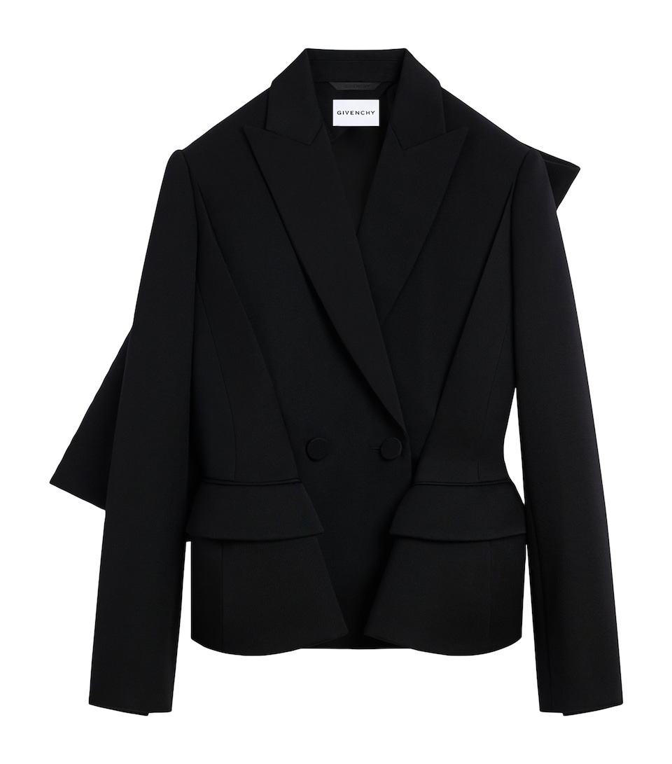 Givenchy Womens Wool Bow Slashed Blazer