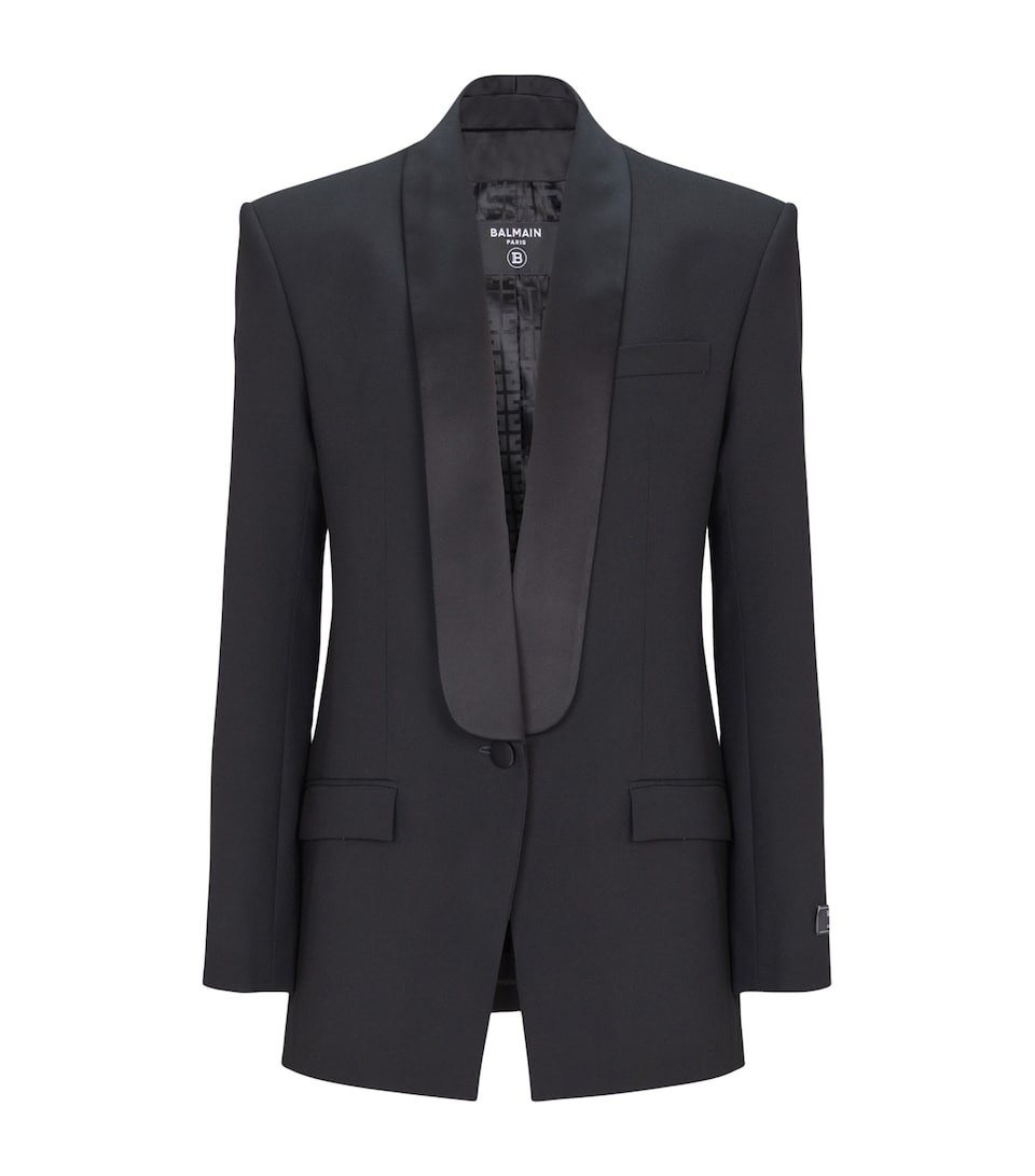Wool Shawl-Lapel Tuxedo Jacket