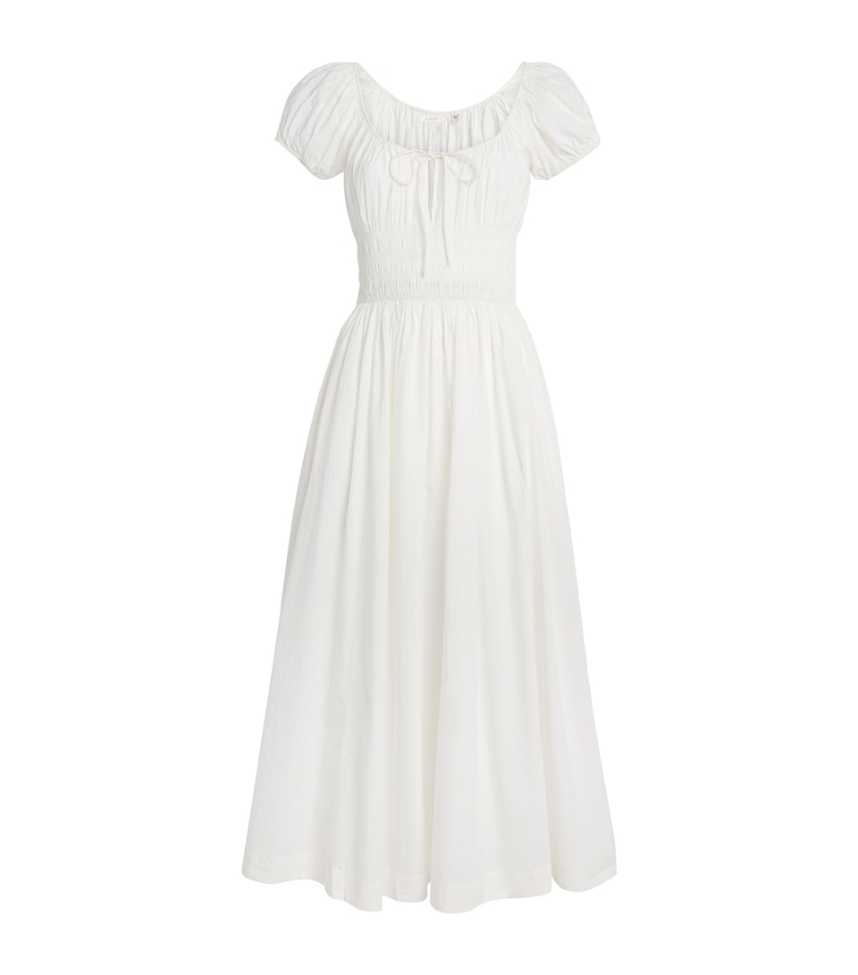 DÔEN Womens Organic Cotton Quinn Midi Dress Salt