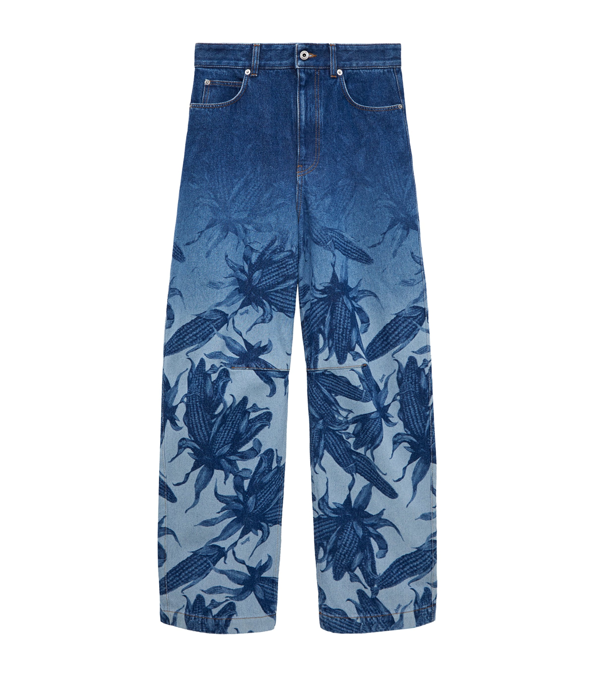 LOEWE Womens x Paula’s Ibiza Anagram Barrel Jeans Denim Blue