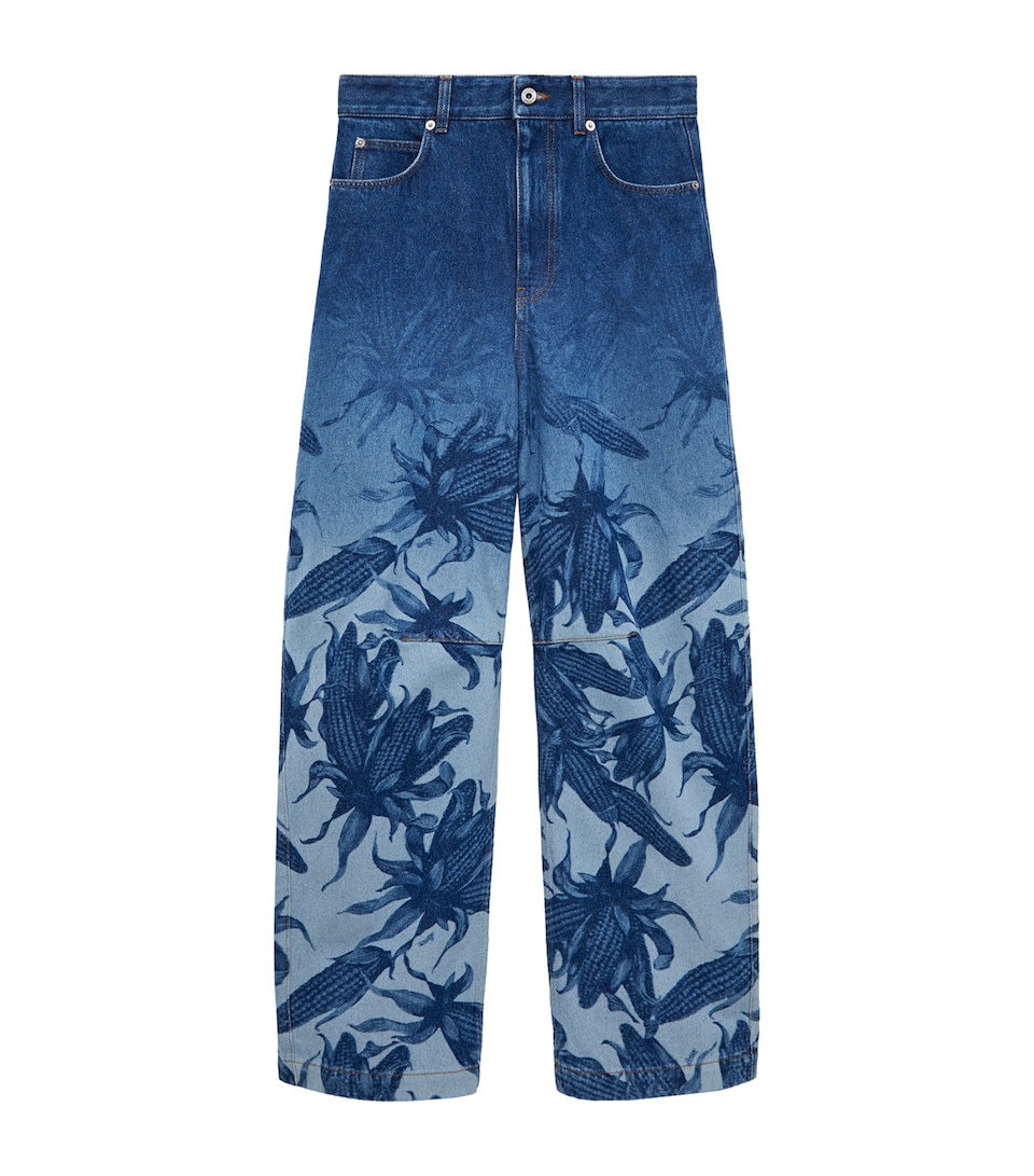 LOEWE Womens x Paula’s Ibiza Anagram Barrel Jeans Denim Blue