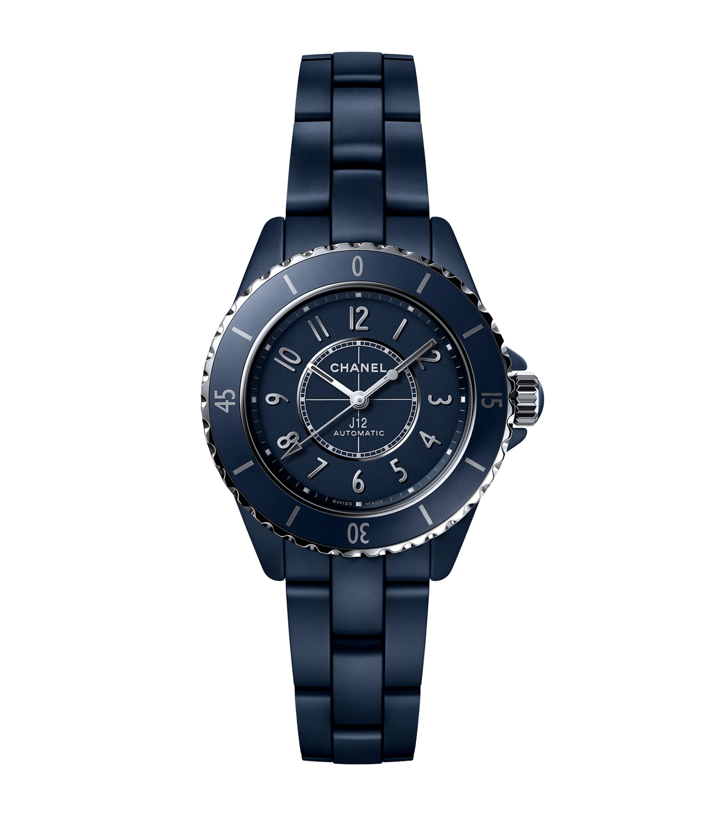 CHANEL Ceramic and Steel J12 Calibre 12.2 Watch 33mm Blue