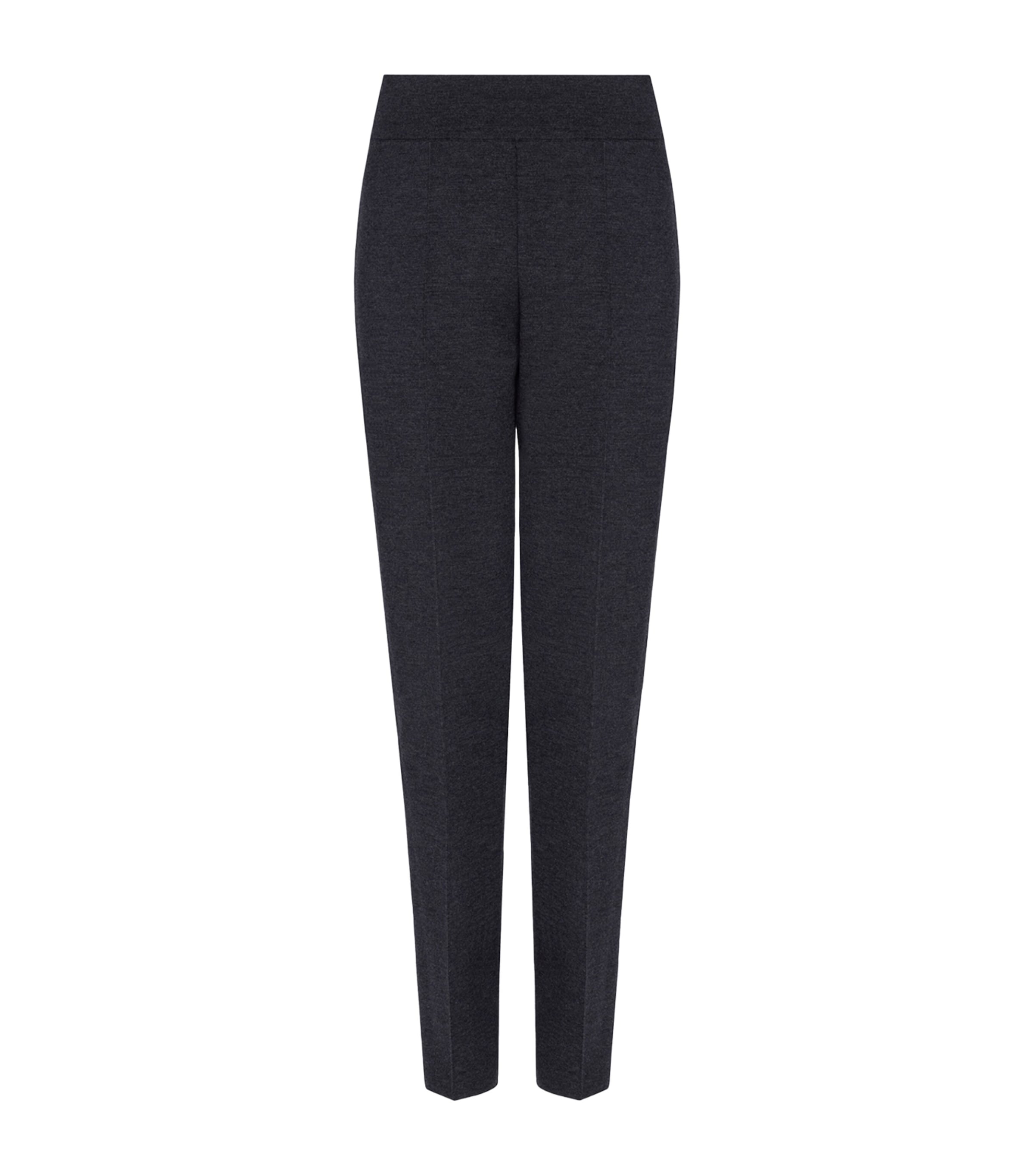 Alaïa Womens Wool-Blend Tapered Trousers Dark Grey