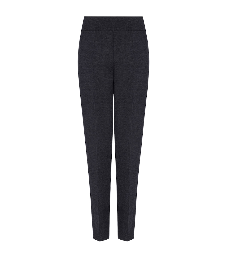 Alaïa Womens Wool-Blend Tapered Trousers Dark Grey