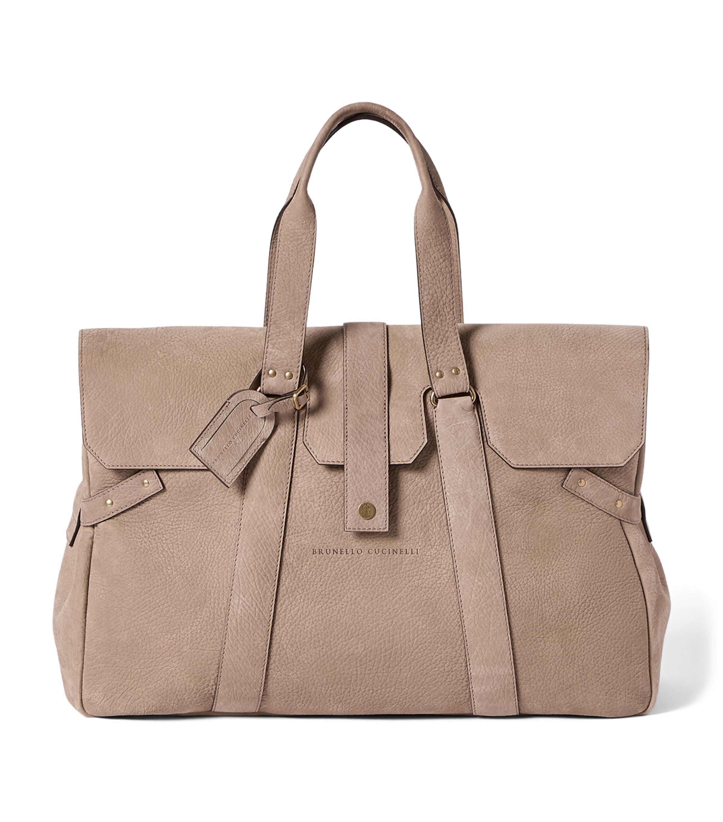 Brunello Cucinelli Leather Country Weekender Top-Handle Bag