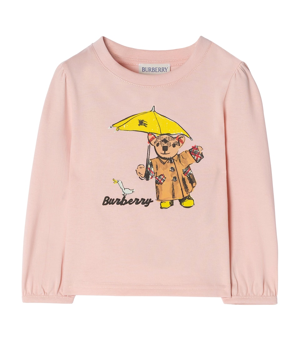 Burberry Kids Cotton Thomas Bear Long-Sleeve T-Shirt (6-36 Months) Bouquet