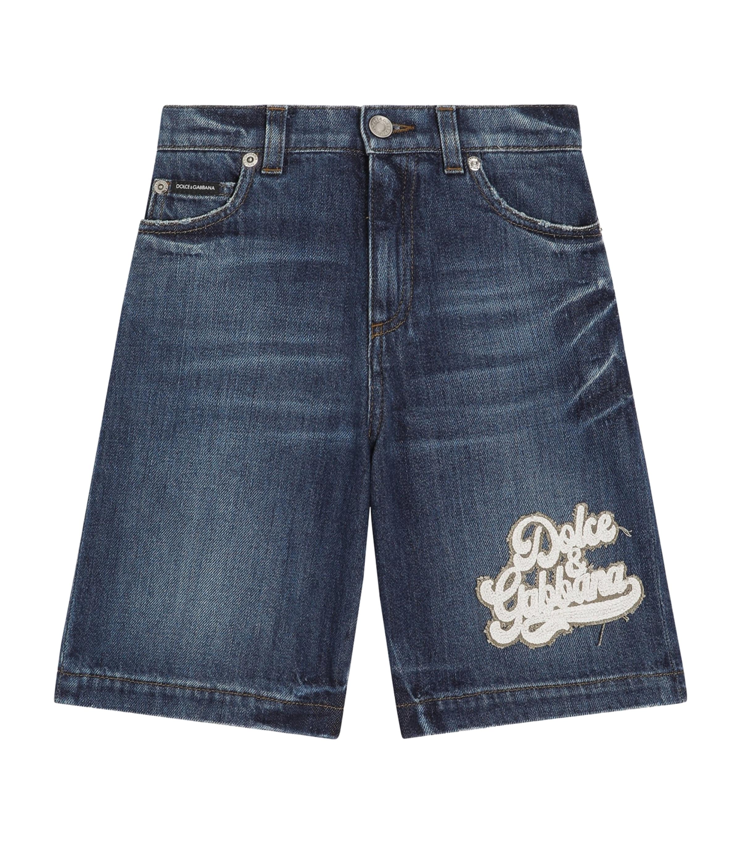 Dolce&Gabbana Kids Denim Logo Bermuda Shorts (8-12+ Years) Combined Colou