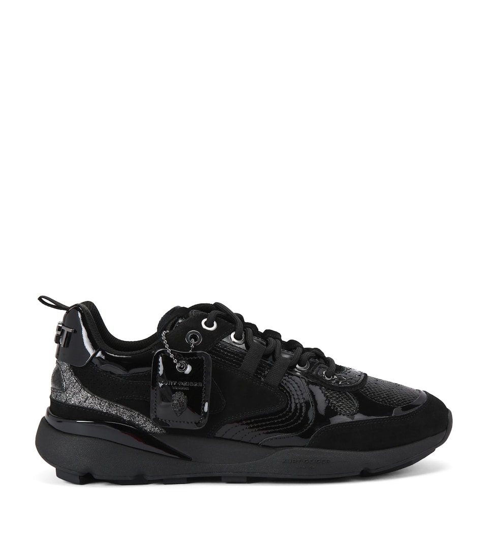 Kurt Geiger London Leather-Suede Runner Low-Top Sneakers Black/comb
