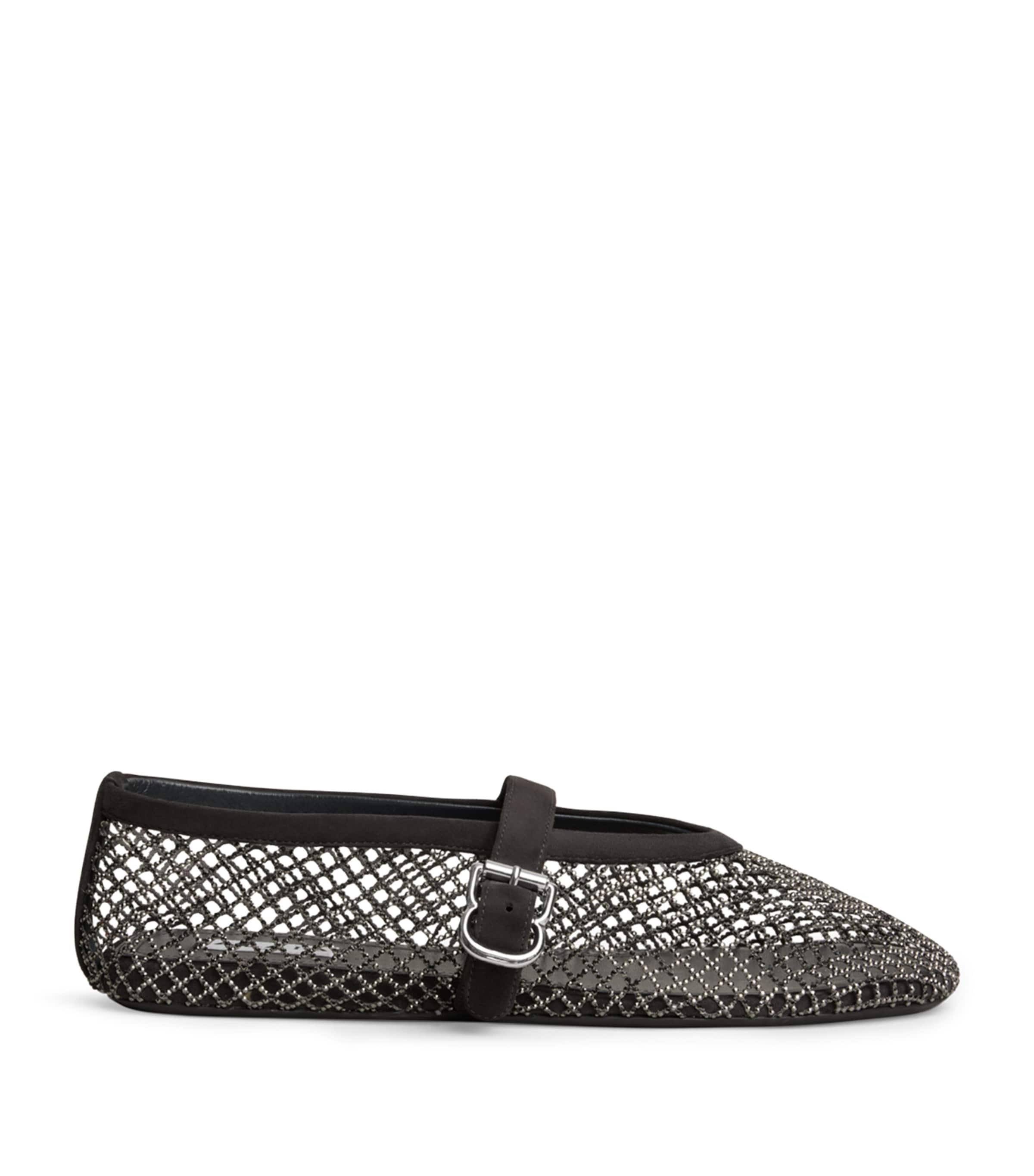 Alaïa Mesh Ballet Flats Anthracite