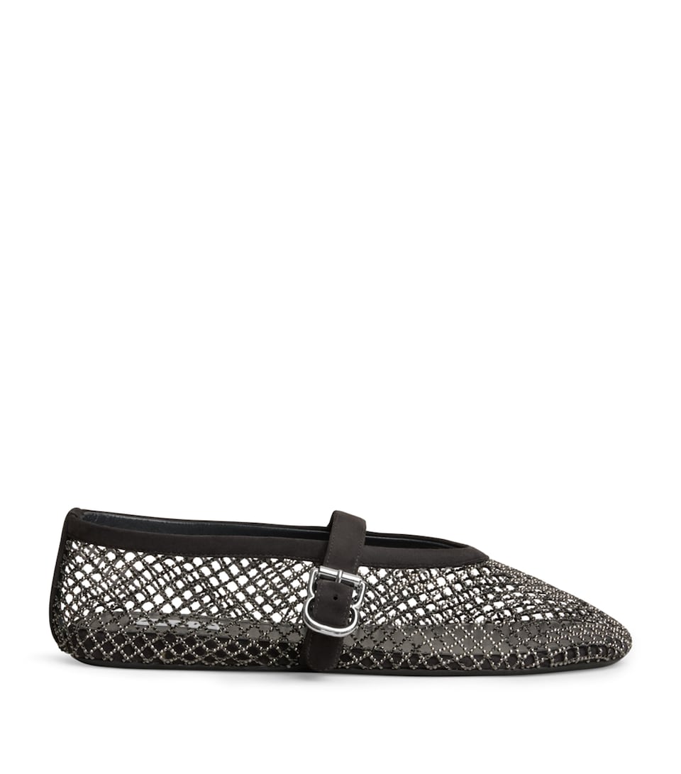 Alaïa Mesh Ballet Flats Anthracite