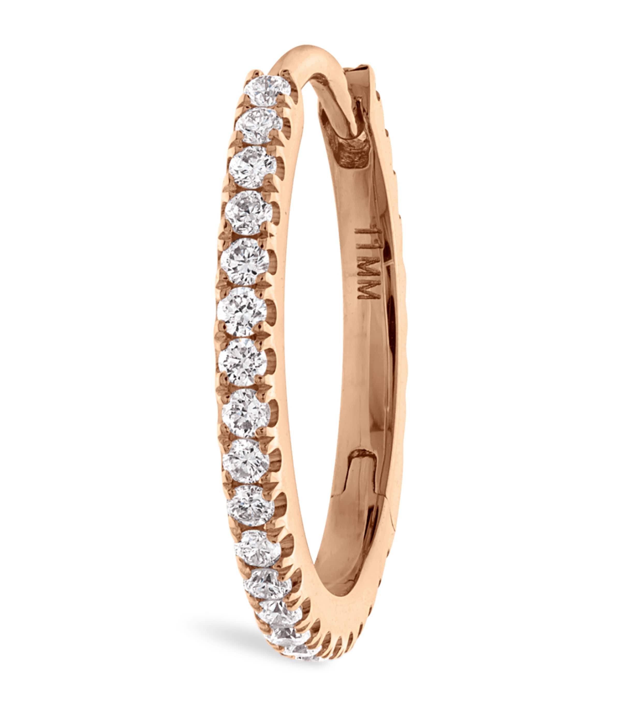Maria Tash Rose Gold and Diamond Star Eternity Single Hoop Earring (11mm) Rose Gold