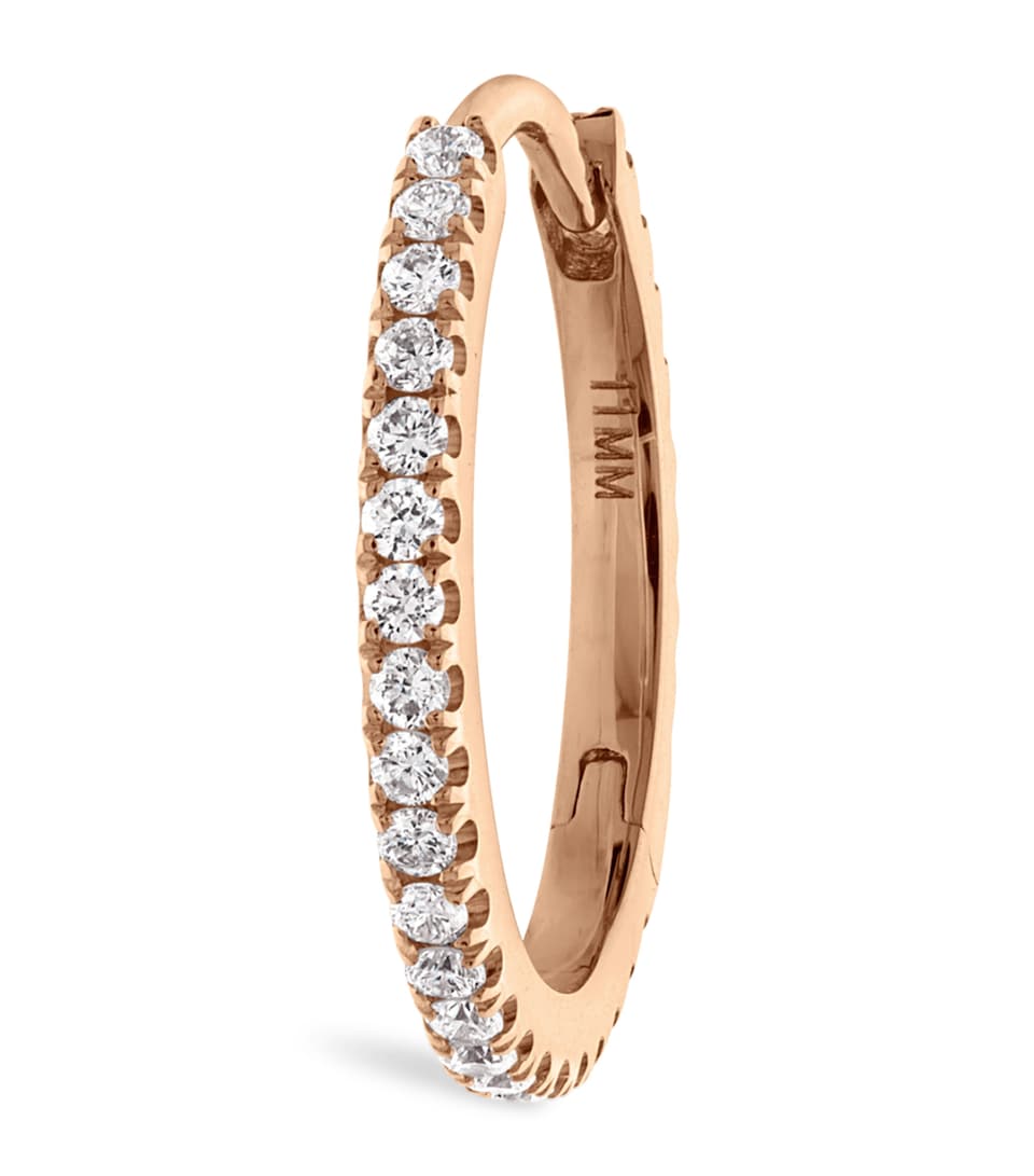 Maria Tash Rose Gold and Diamond Star Eternity Single Hoop Earring (11mm) Rose Gold