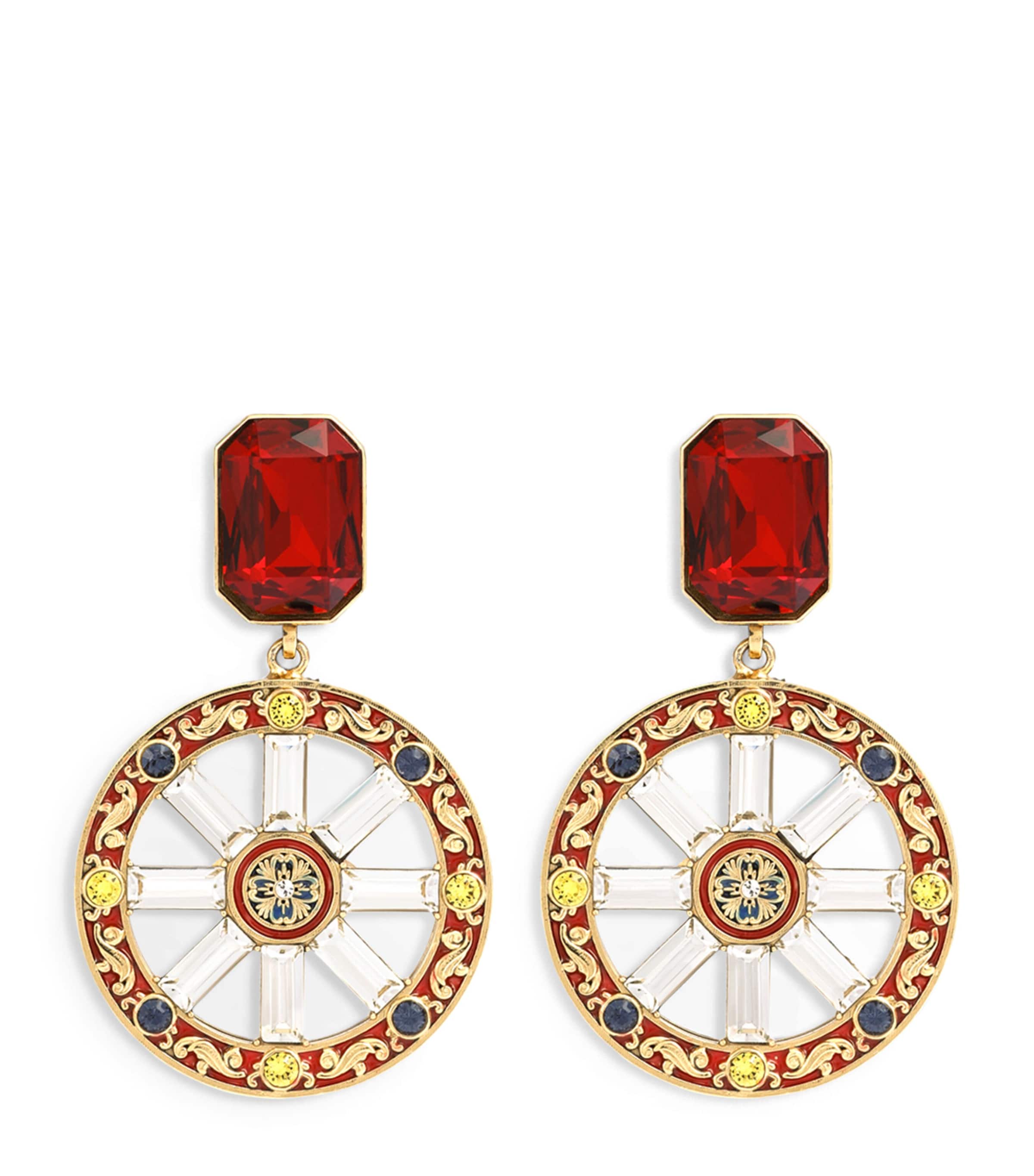 Dolce&Gabbana Carretto Wheel Clip-On Earrings Multicoloured
