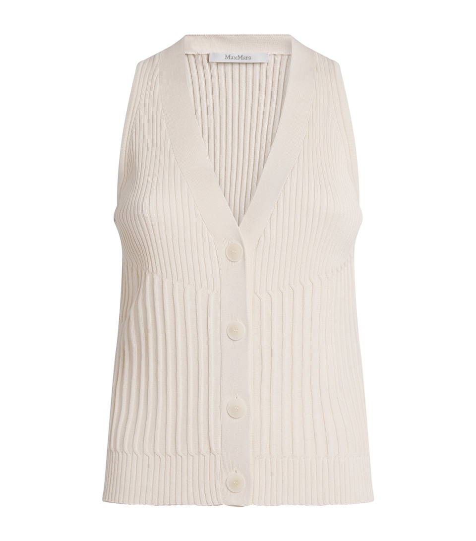 Cotton-Blend Knitted Waistcoat