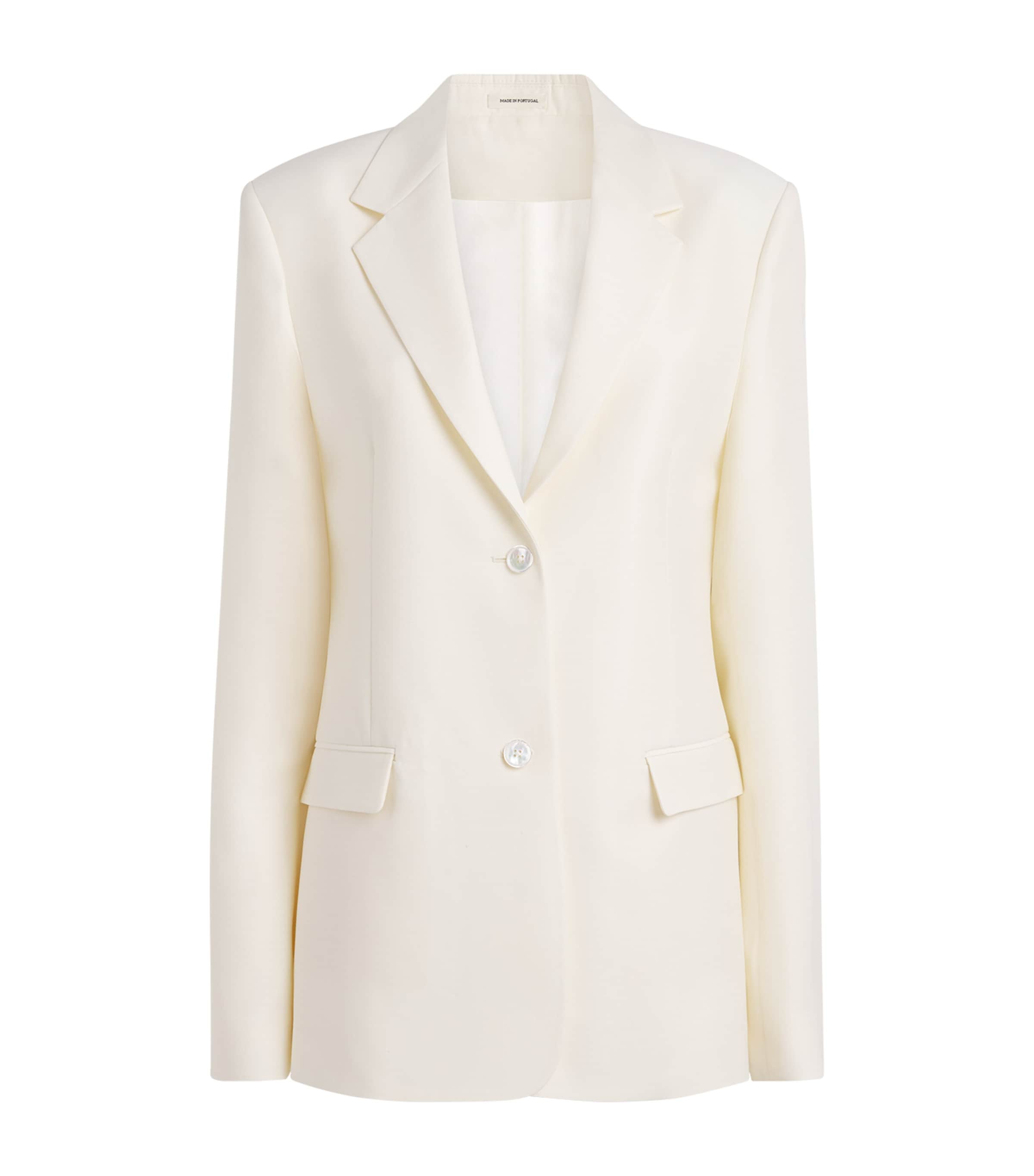 BITE Studios Womens Organic Wool-Silk Serena Blazer Off White