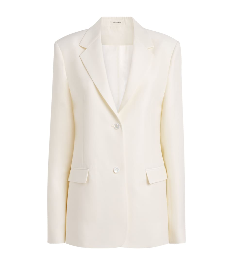 BITE Studios Womens Organic Wool-Silk Serena Blazer Off White