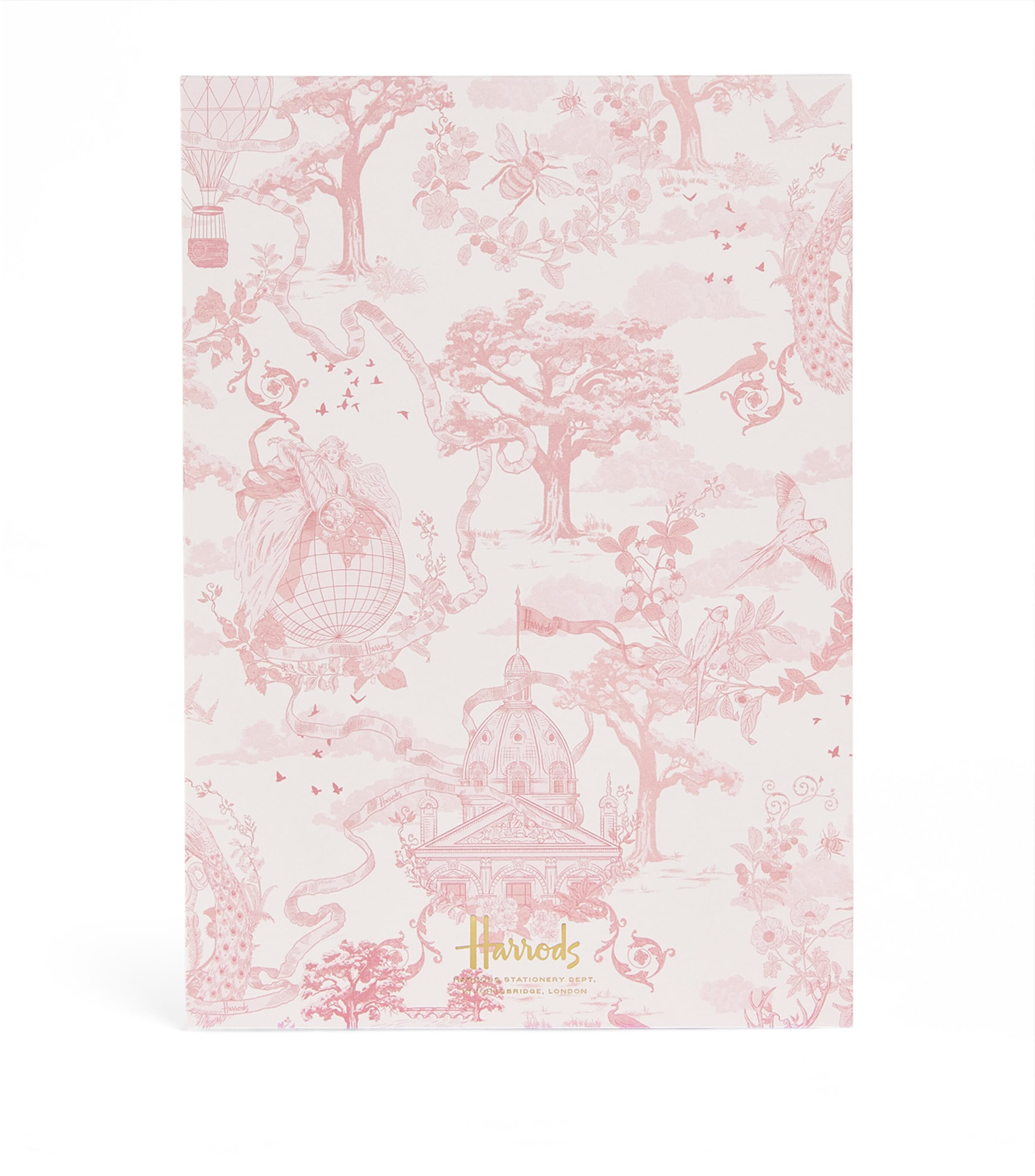 Harrods Toile Jotter Pad Notebook Pink