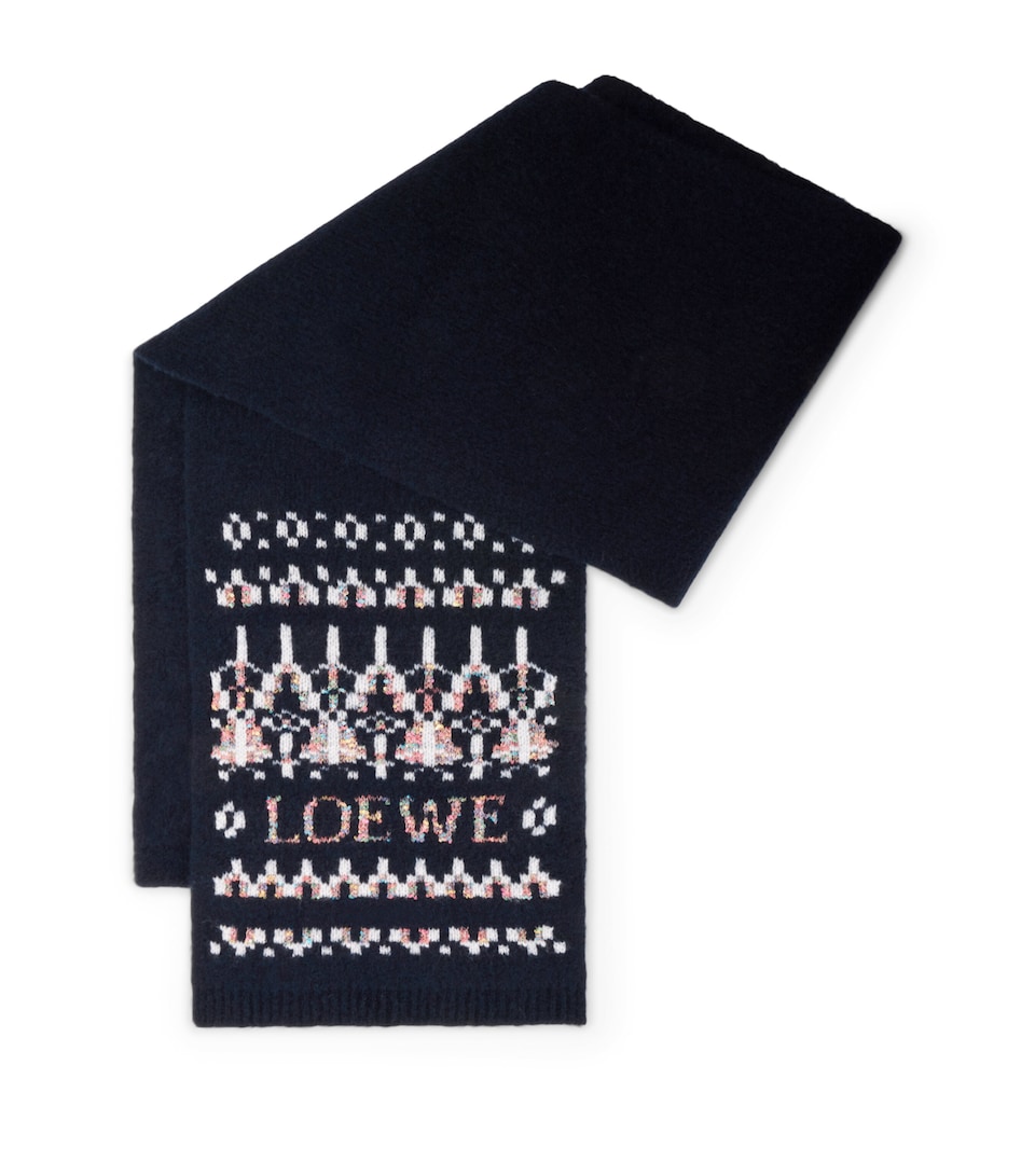 Wool-Blend Logo Scarf