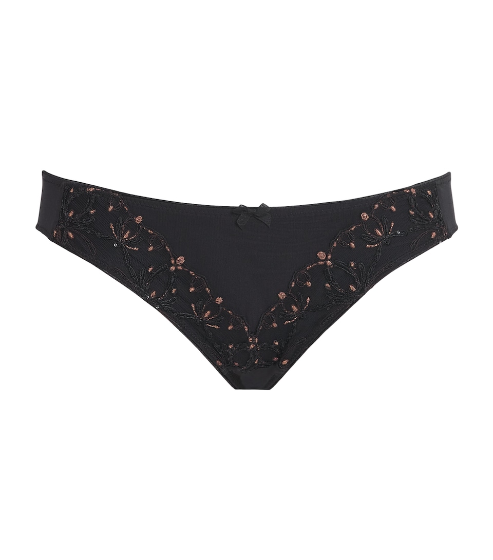 Chantelle Womens Champs Elysées Brazilian Briefs Dazzling Black