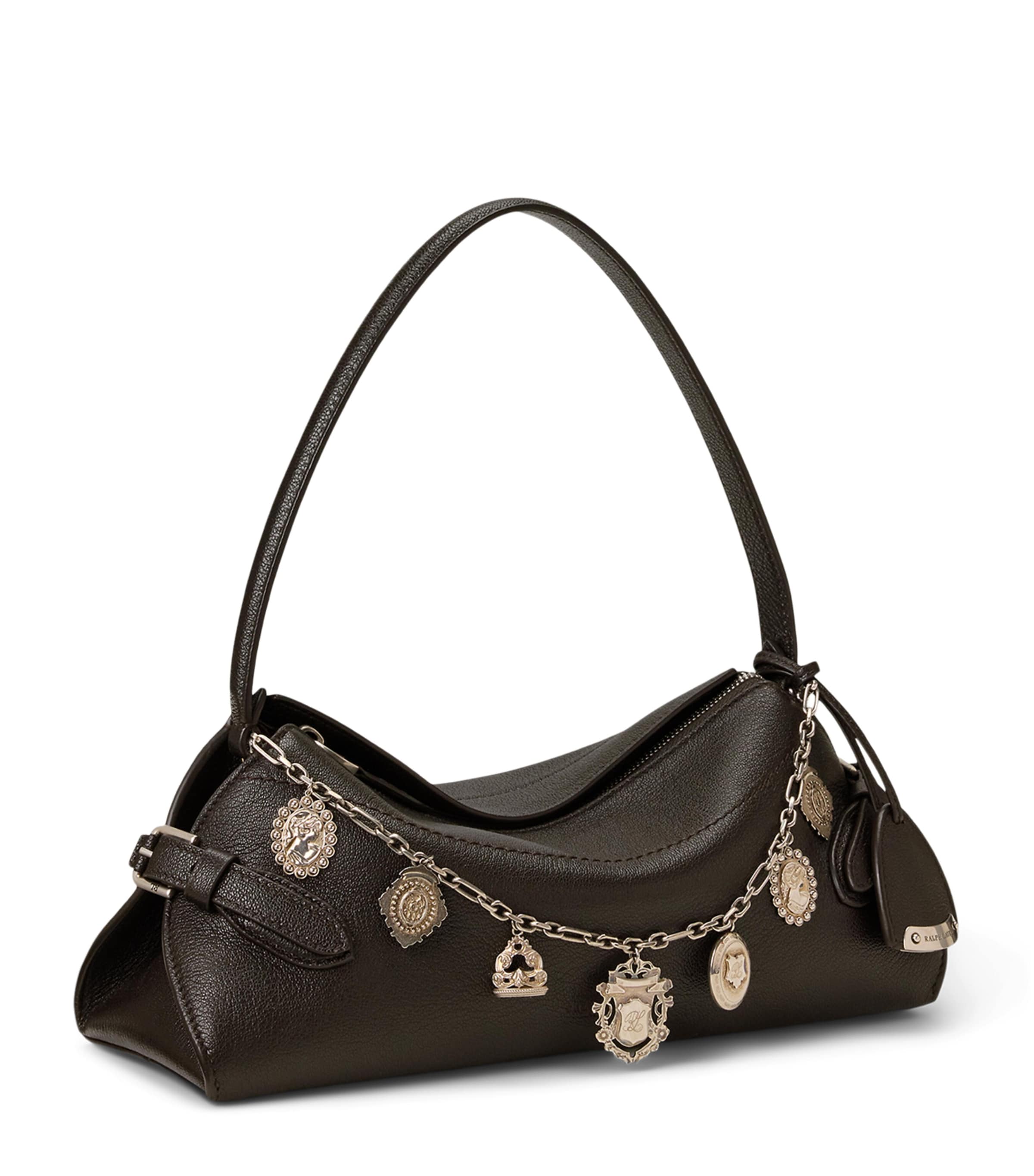 Ralph Lauren Collection Leather The Ralph Shoulder Bag Chocolate