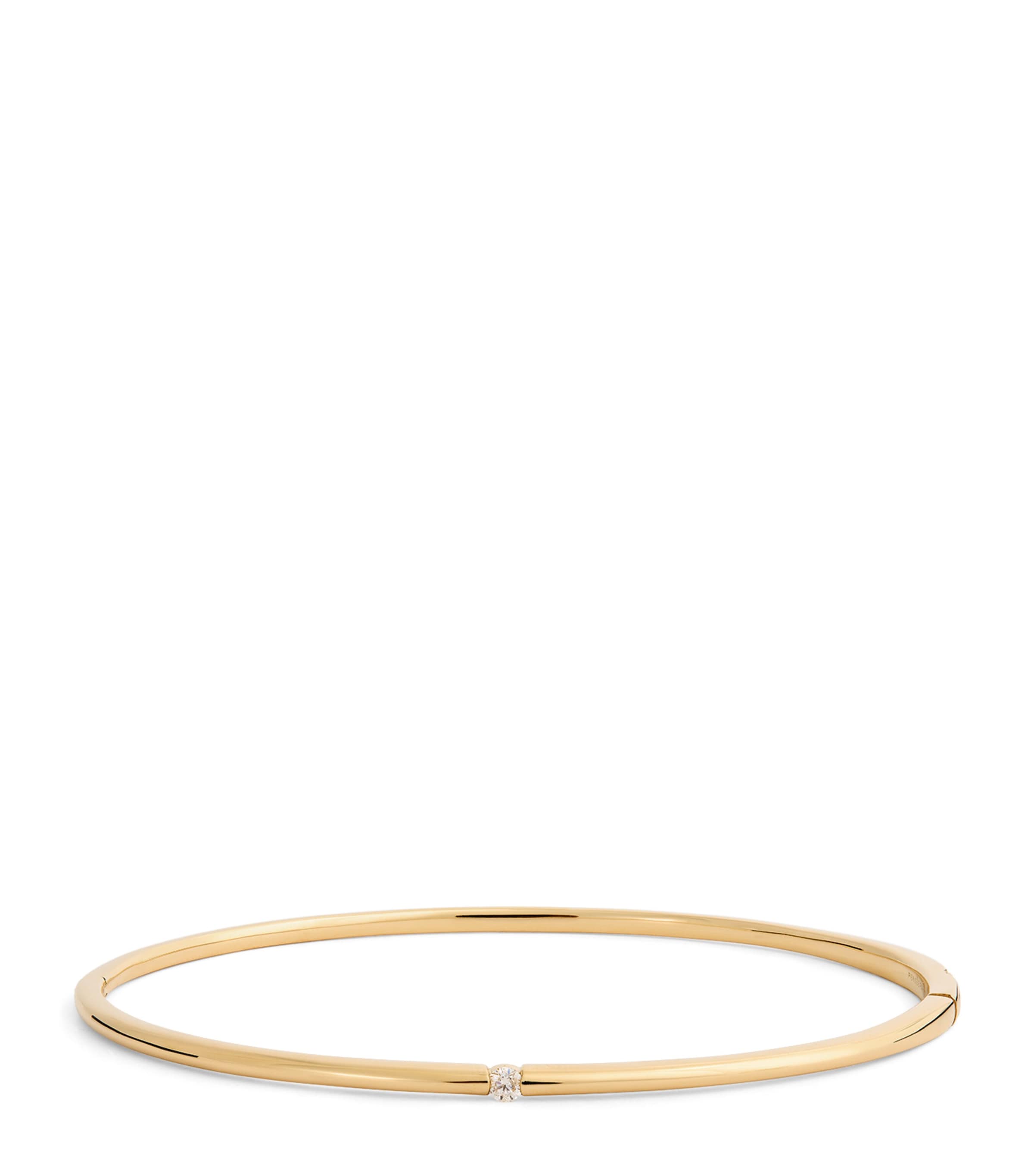 Small Yellow Gold and Diamond Zeus Bangle