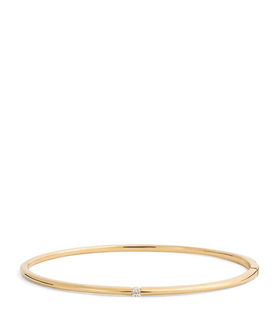 Small Yellow Gold and Diamond Zeus Bangle