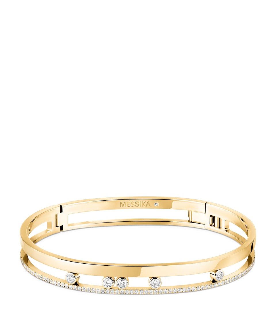 Messika Move Romane Yellow Gold and Diamond Bangle Yellow Gold