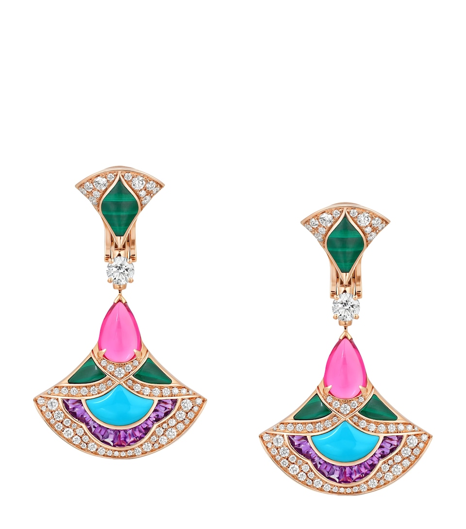 Bvlgari Rose Gold, Diamond and Amethyst Divas’ Dream Drop Earrings Rose Gold